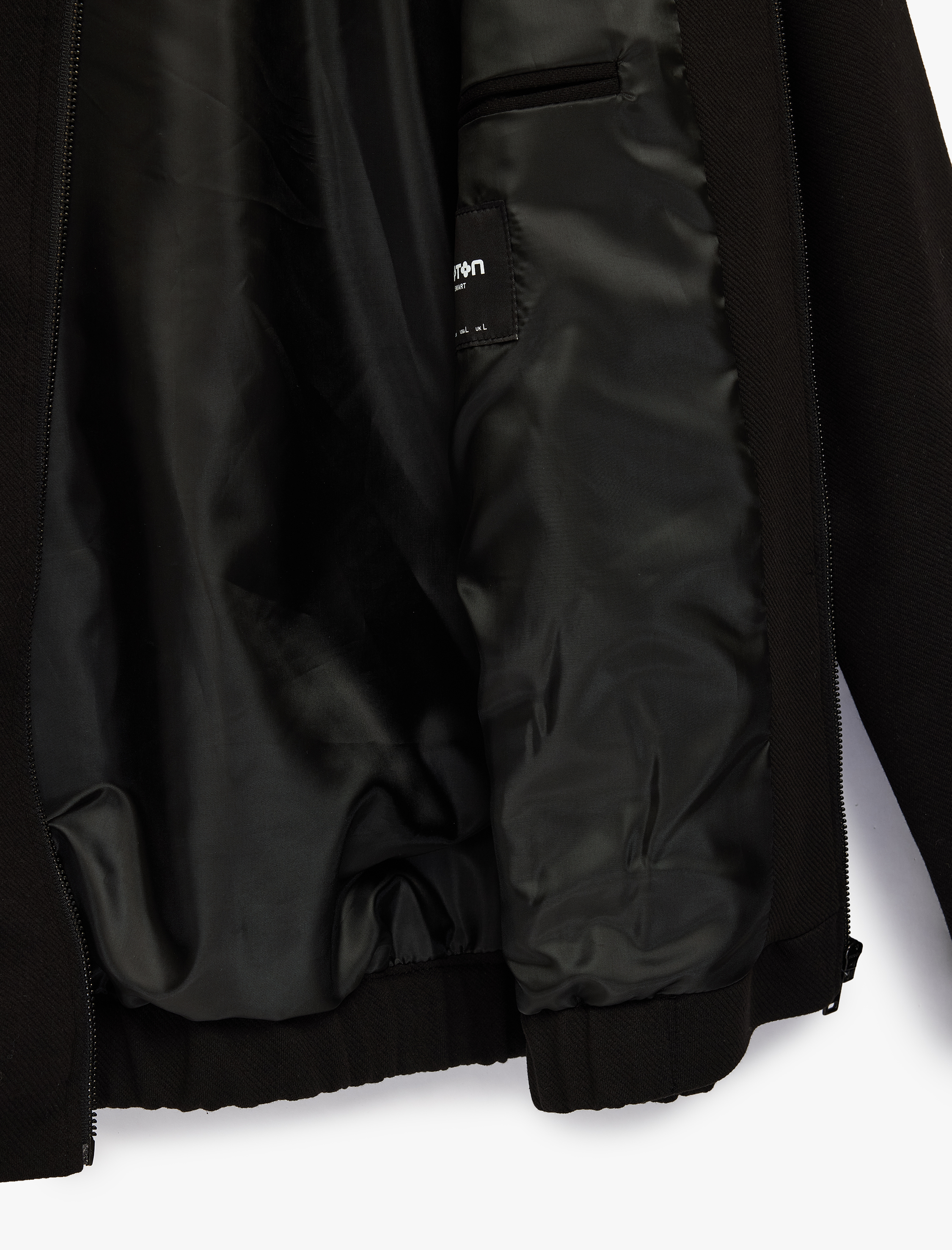   Regular Fit Uzun Kollu Cepli Gömlek Yaka Fermuarlı Bomber Ceket