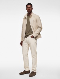 Regular Fit Uzun Kollu Cepli Düğmeli Dik Yaka Kaşe Ceket