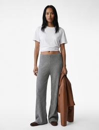 Yüksek Bel Ribanalı Geniş Paça Eşofman Altı