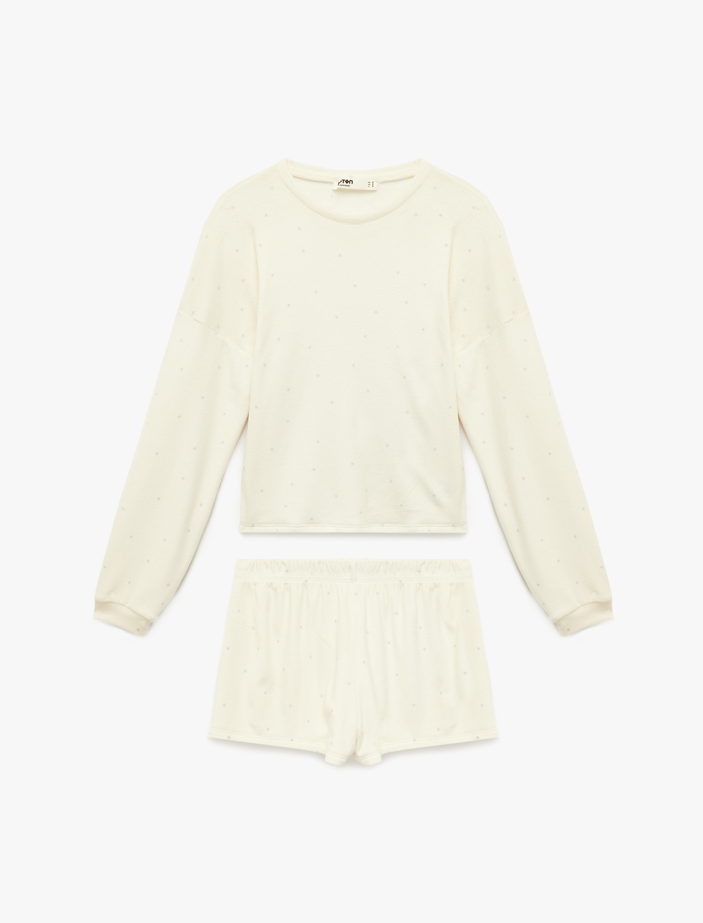   Uzun Kollu Bisiklet Yaka Rahat Kalıp Pijama Takımı