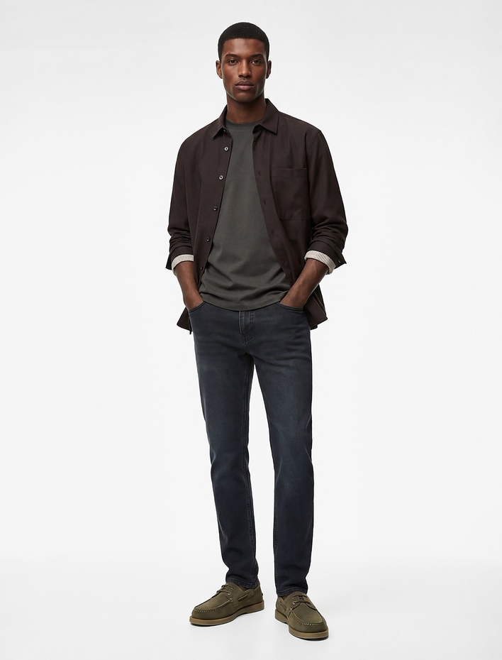  Normal Bel Cepli Pamuklu Slim Fit Jean Pantolon - Brad Jean