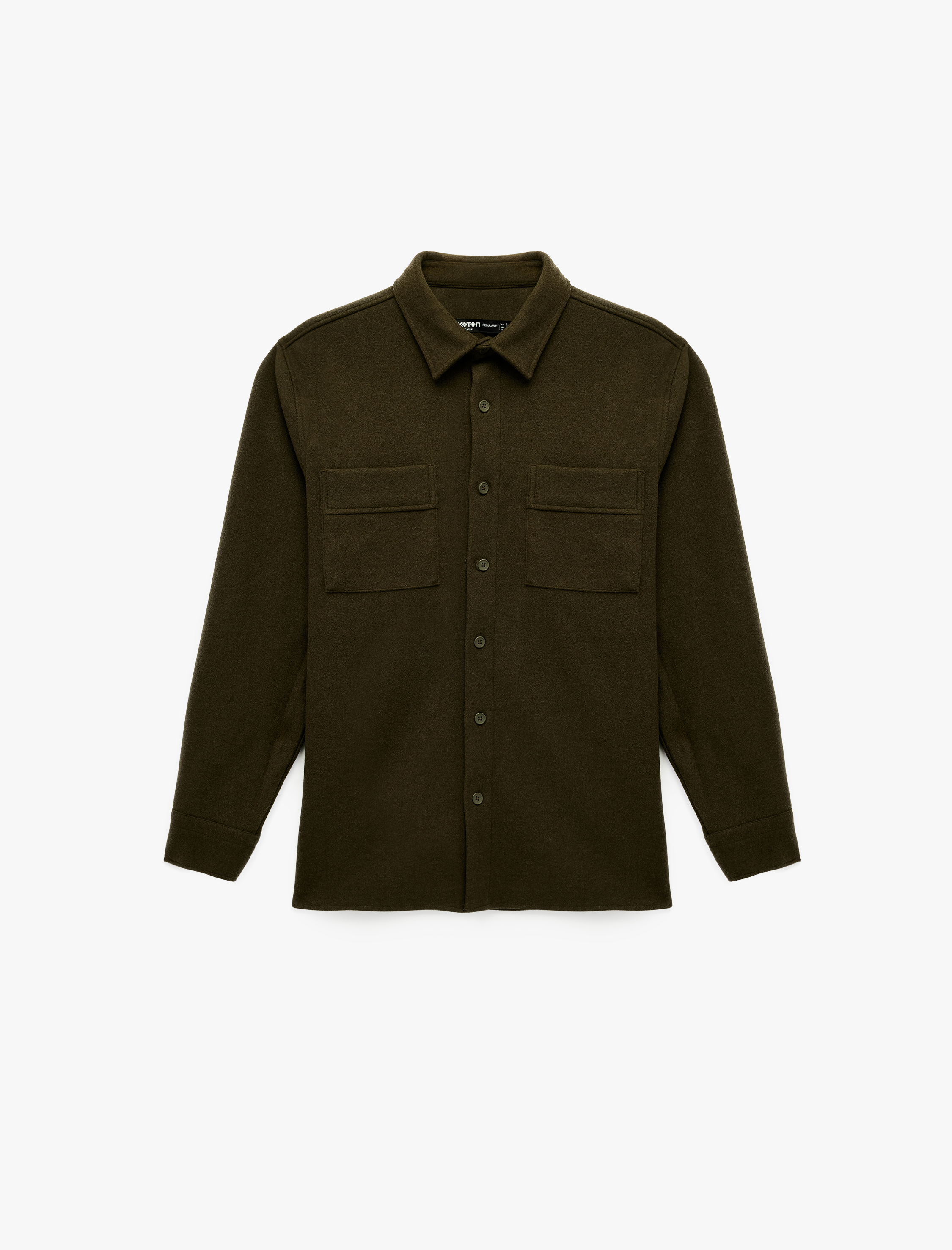   Viskon Karışımlı Cep Detaylı Uzun Kollu Düğmeli Klasik Yaka Gömlek Ceket