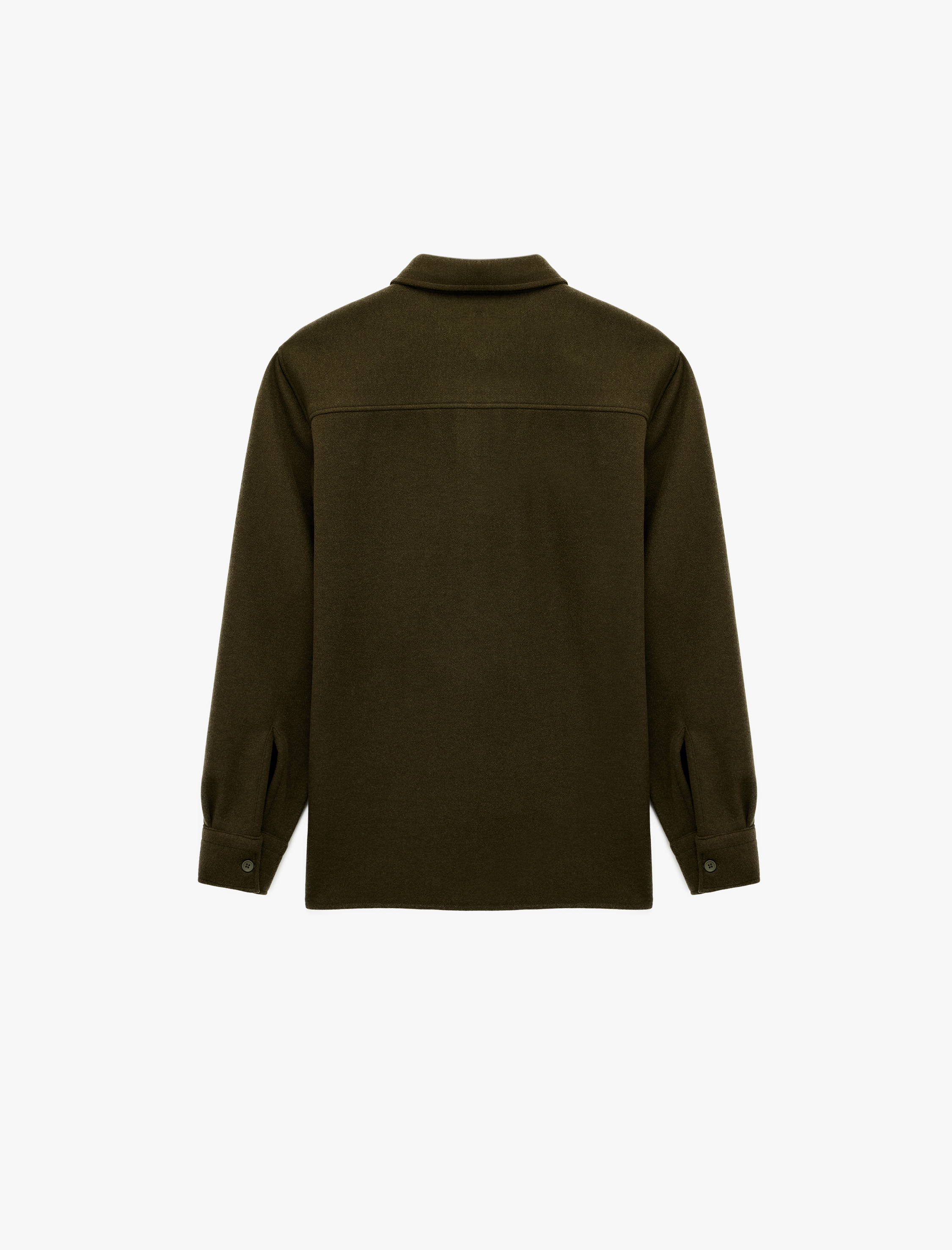   Viskon Karışımlı Cep Detaylı Uzun Kollu Düğmeli Klasik Yaka Gömlek Ceket