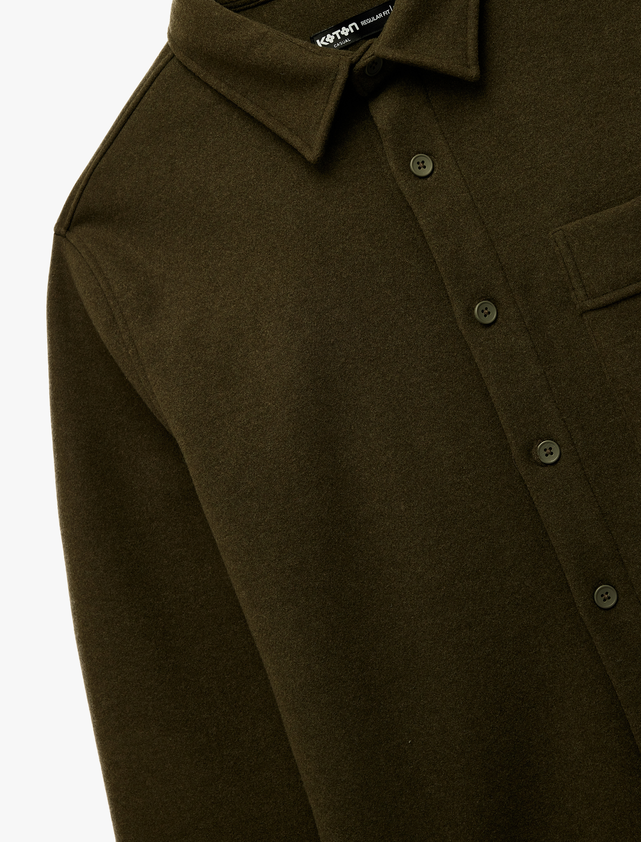   Viskon Karışımlı Cep Detaylı Uzun Kollu Düğmeli Klasik Yaka Gömlek Ceket