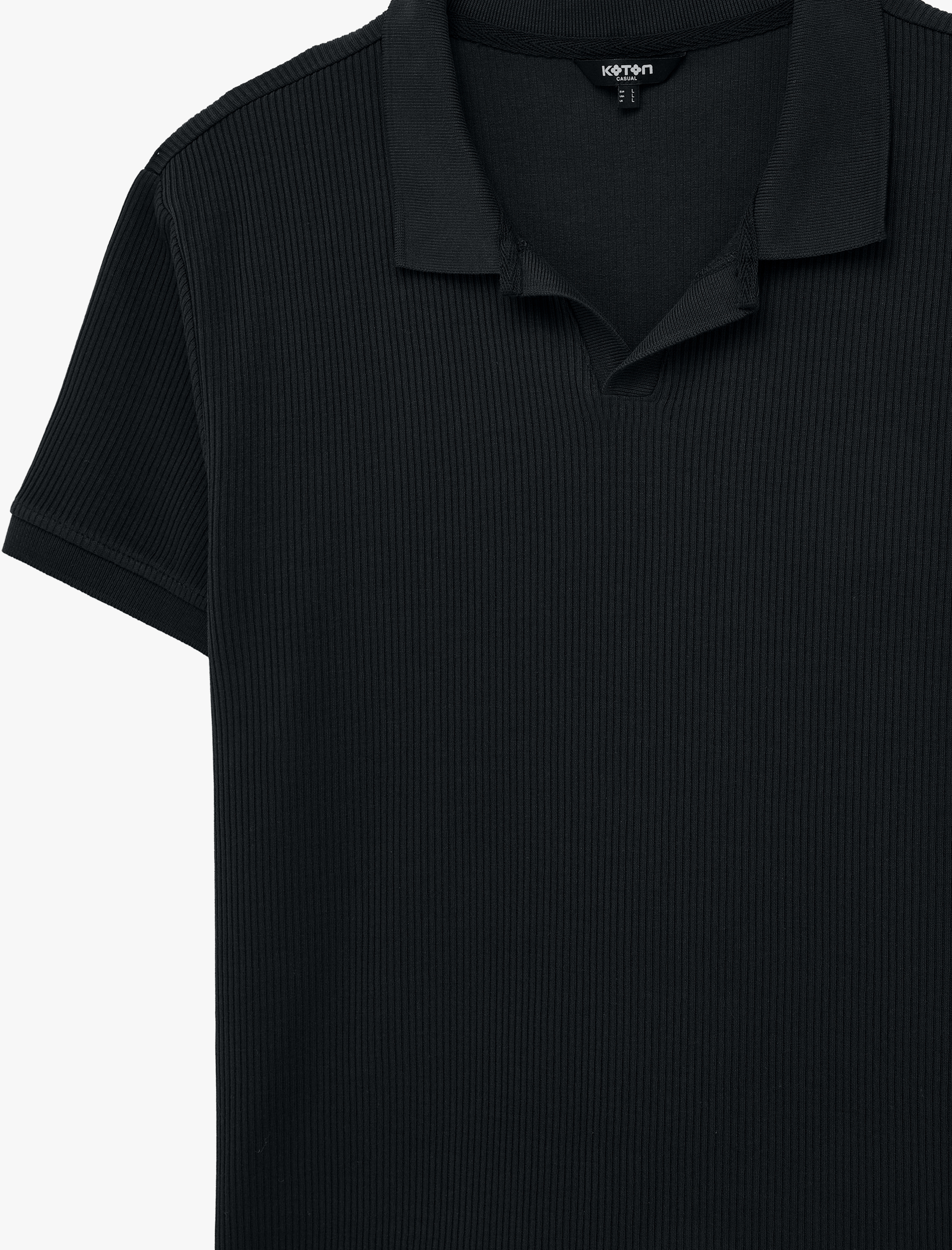   Regular Fit Kısa Kollu Pamuklu Fitilli Polo Yaka Tişört