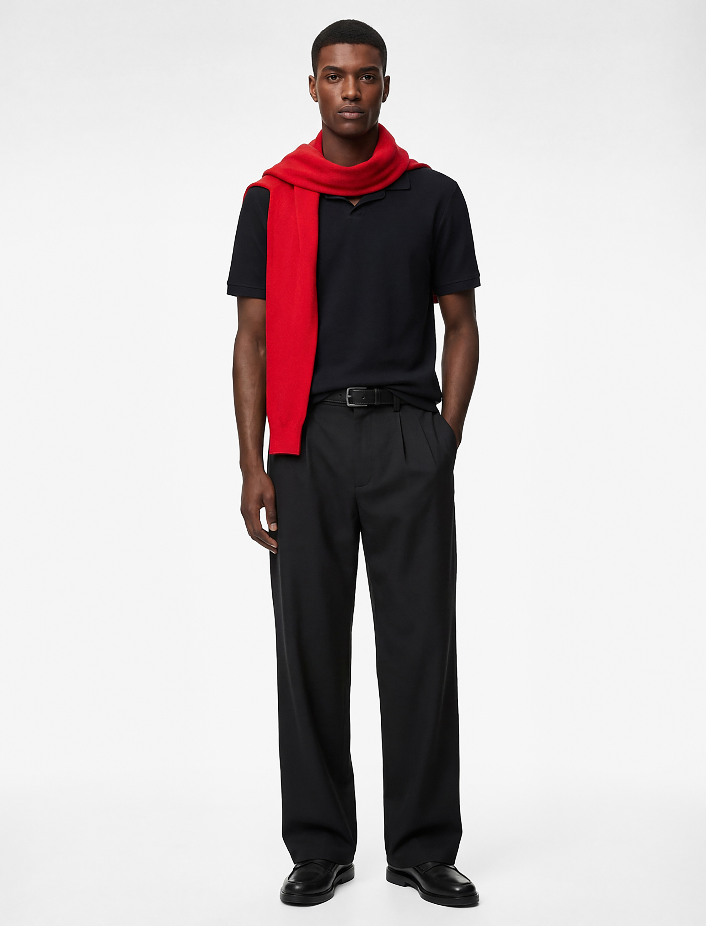   Regular Fit Kısa Kollu Pamuklu Fitilli Polo Yaka Tişört