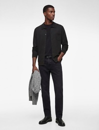 Regular Fit Uzun Kollu Düğmeli Polo Yaka Triko Hırka