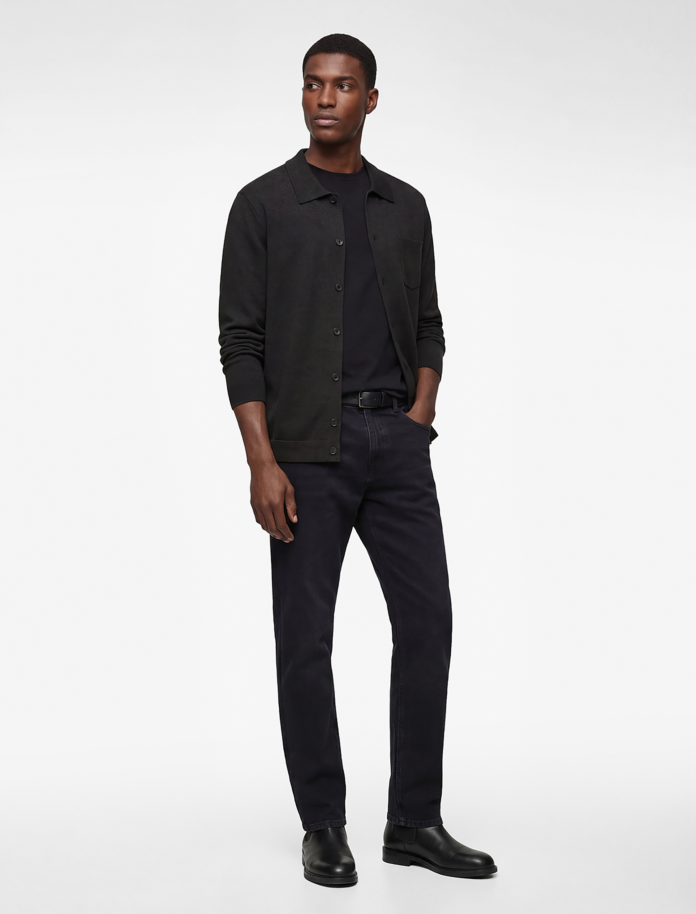   Regular Fit Uzun Kollu Düğmeli Polo Yaka Triko Hırka