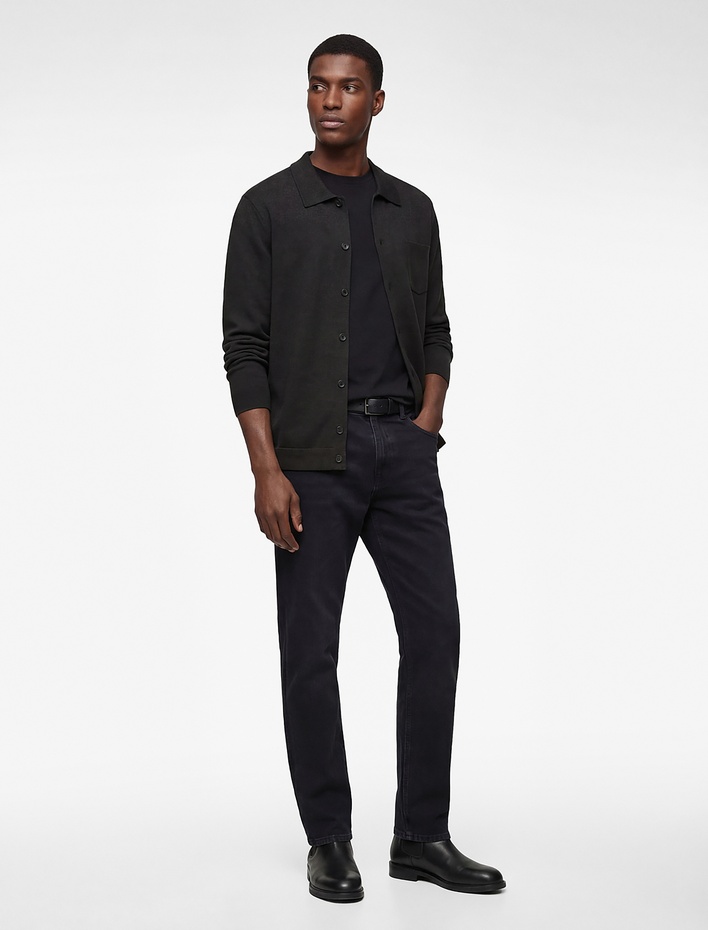  Regular Fit Uzun Kollu Düğmeli Polo Yaka Triko Hırka