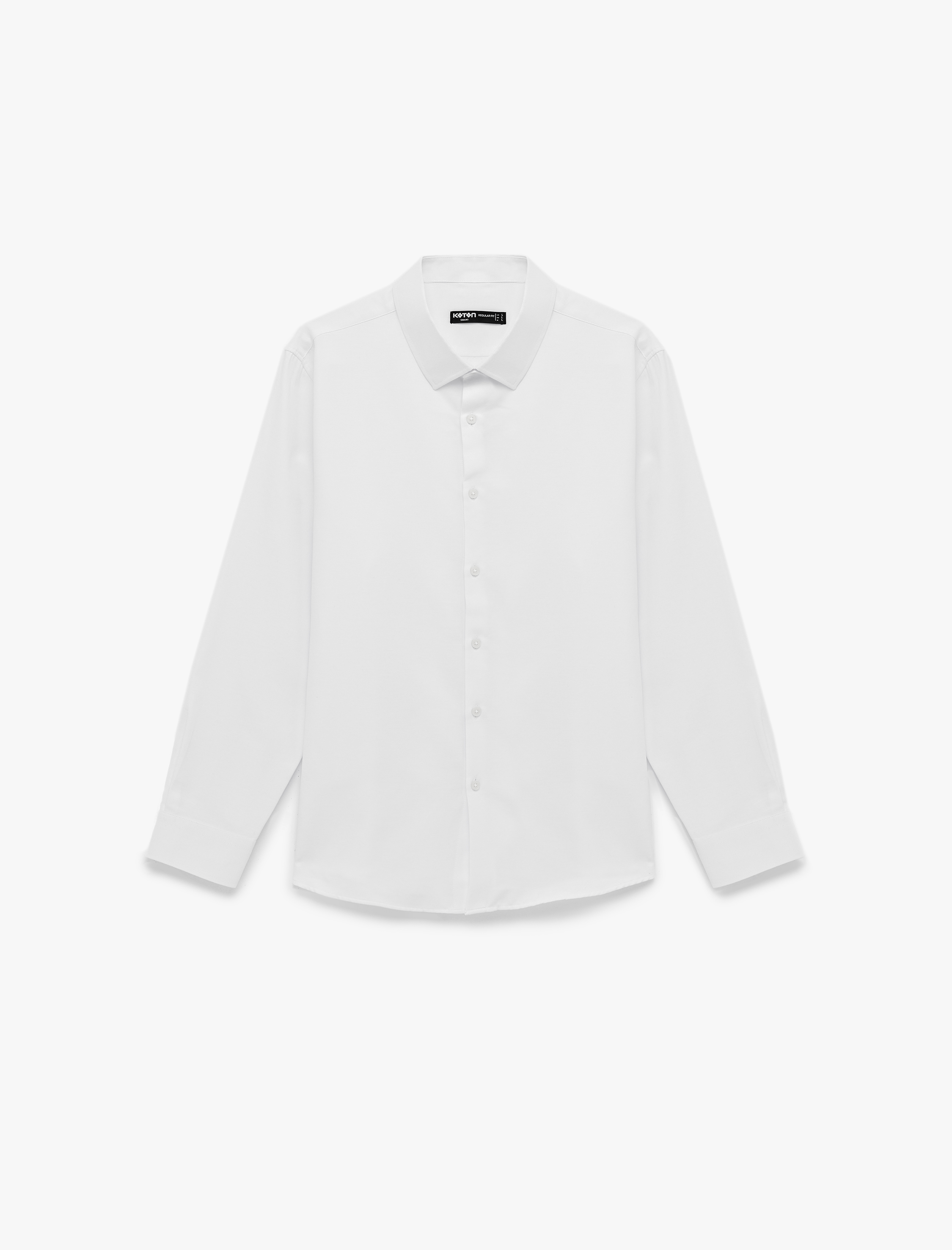   Regular Fit Uzun Kollu Düğmeli Klasik Yarım İtalyan Yaka Gömlek