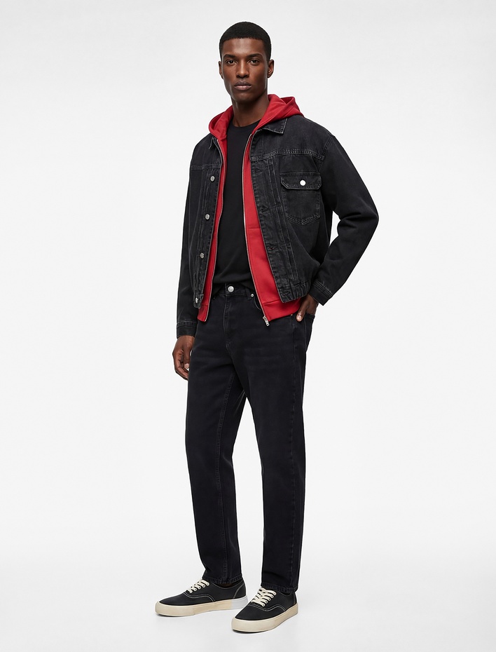  Pamuklu Normal Bel Vintage Straight Fit Jean Pantolon