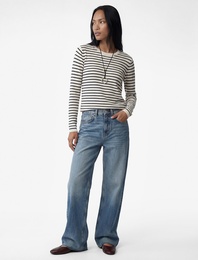 Uzun Kollu Bisiklet Yaka Çizgili Triko Kazak