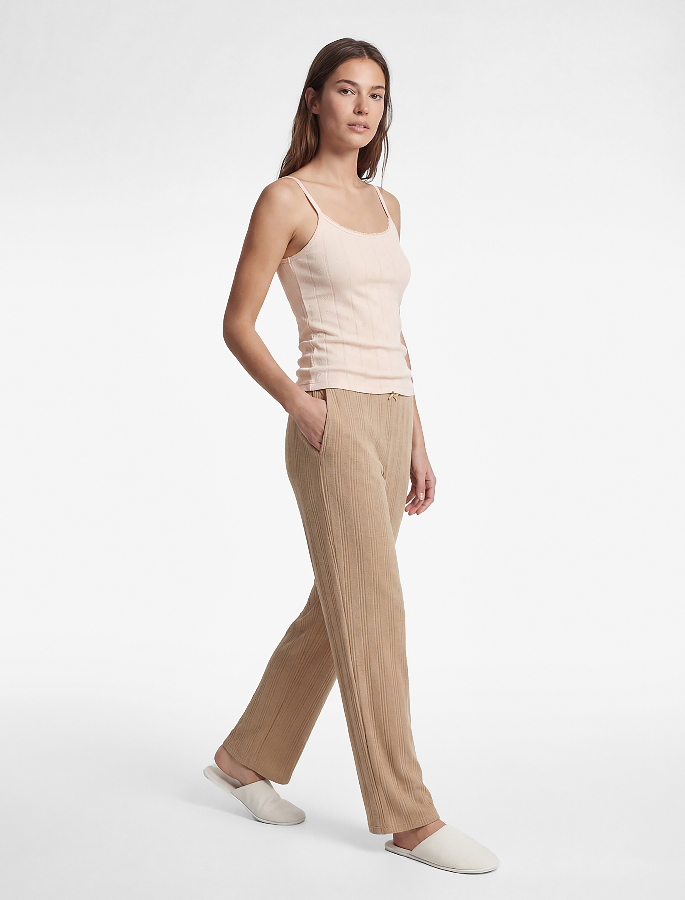   Pamuklu Slim Fit Beli Bağcıklı Pijama Altı