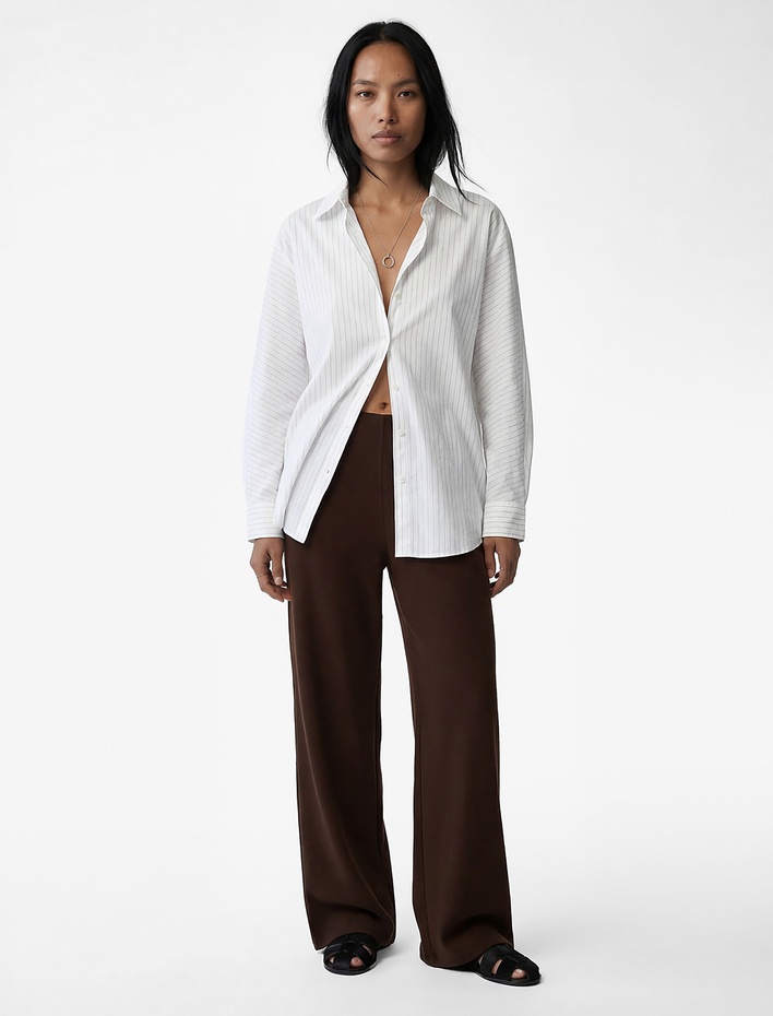  Standart Bel Geniş Paça Pantolon