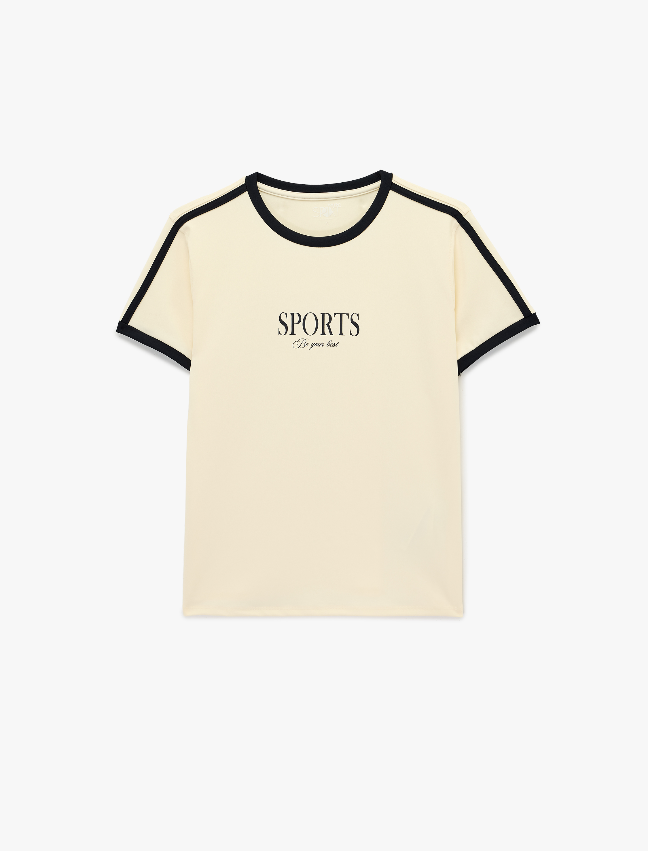   Biyeli Baskılı Rahat Kalıp Kısa Kollu Bisiklet Yaka Spor Tişört