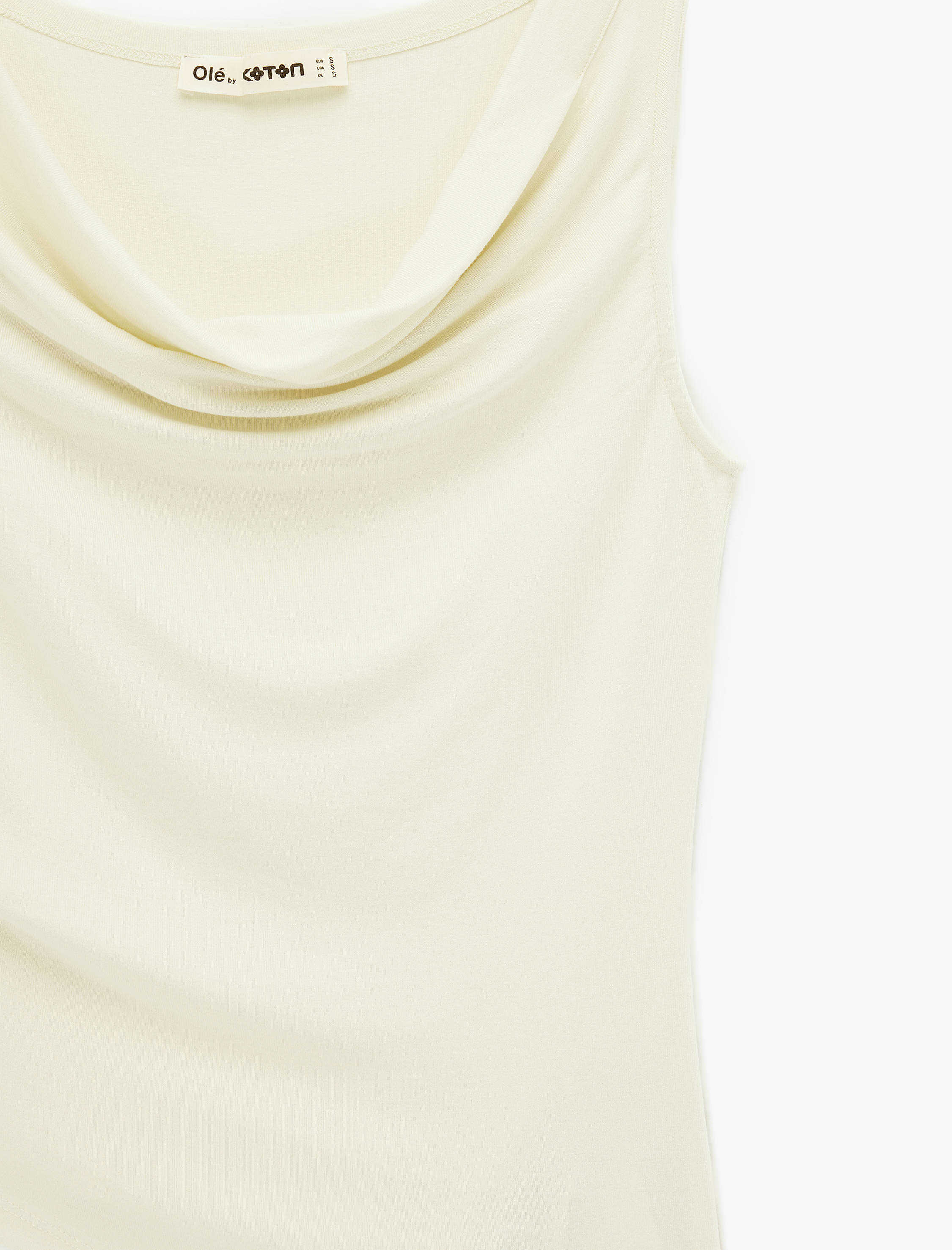   Slim Fit Viskon Kolsuz Asimetrik Degaje Yaka Bluz