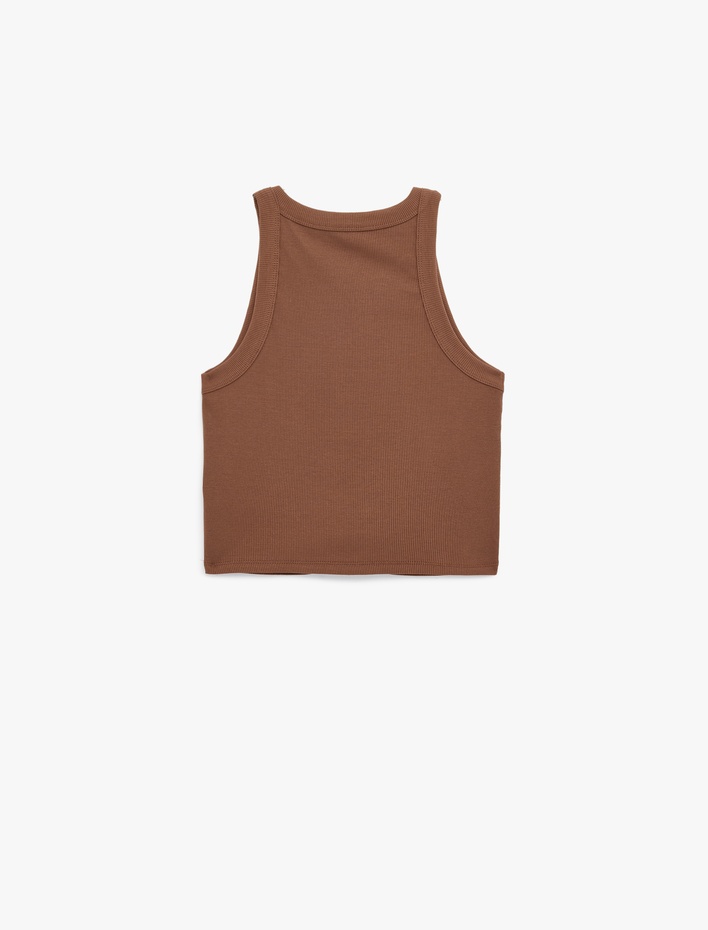  Slim Fit Kolsuz Halter Yaka Bluz