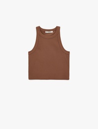 Slim Fit Kolsuz Halter Yaka Bluz