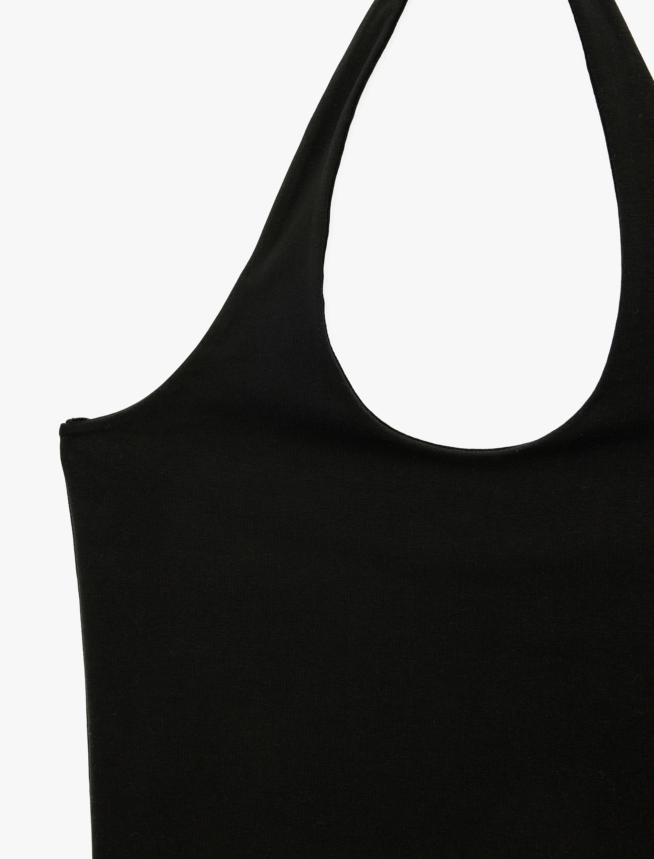   Halter Yaka Kolsuz Pamuklu Crop Bluz