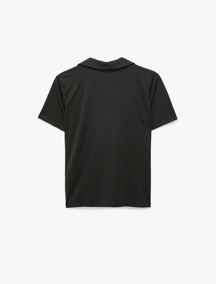  Slim Fit Kısa Kollu Polo Yaka Spor Tişört