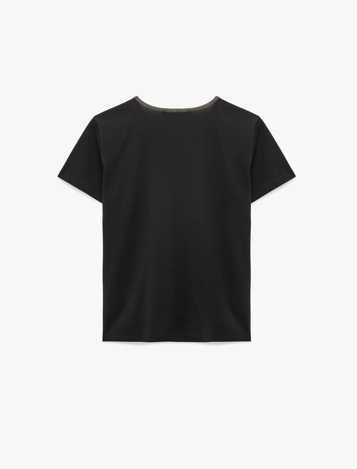  Slim Fit Kısa Kollu Bisiklet Yaka Pamuklu Tişört