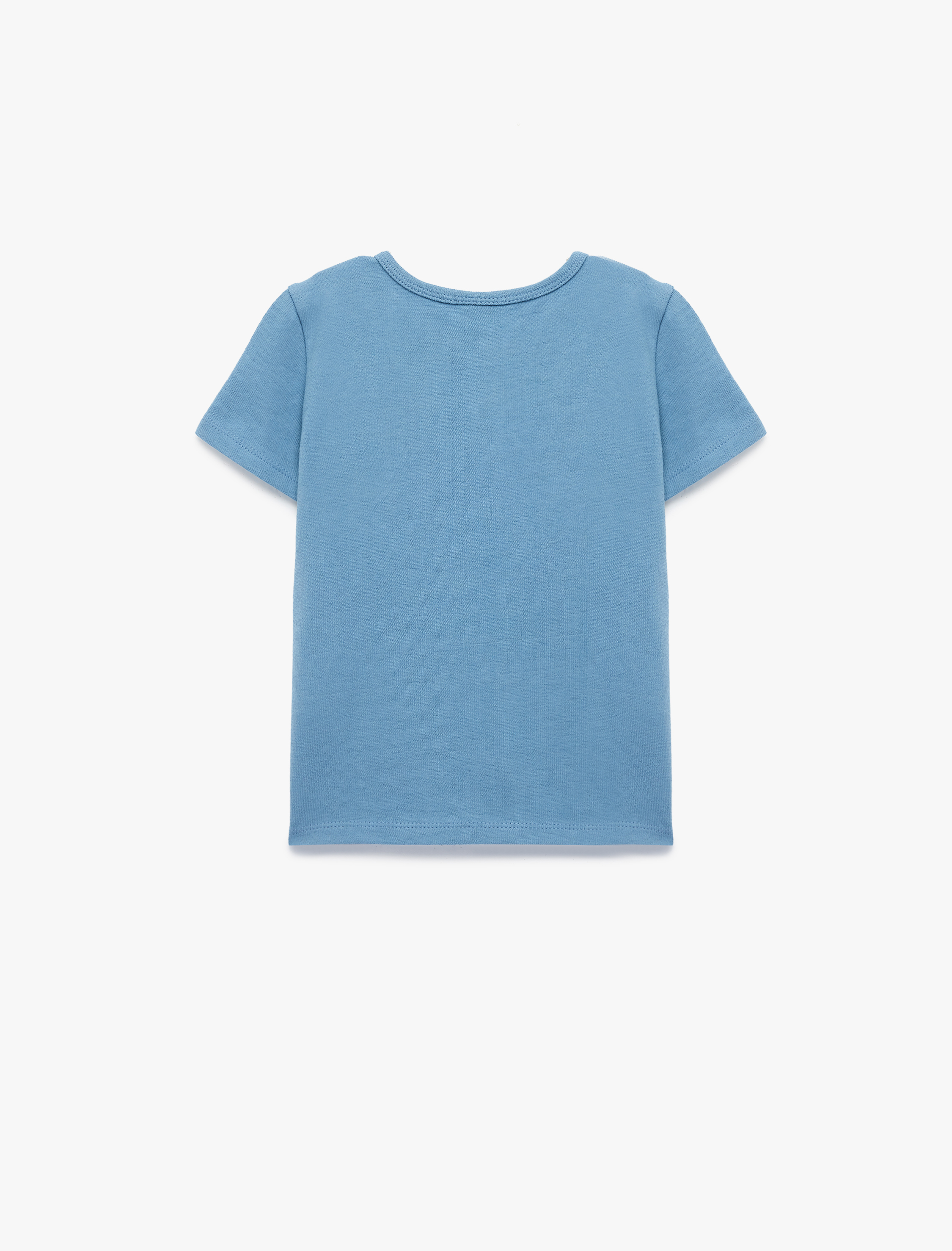  Erkek Bebek Düğmeli Kısa Kollu Bisiklet Yaka Pamuklu Tişört