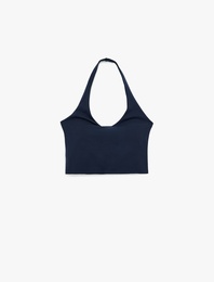 Slim Fit Kaplı İnterlok Halter Yaka Spor Atlet