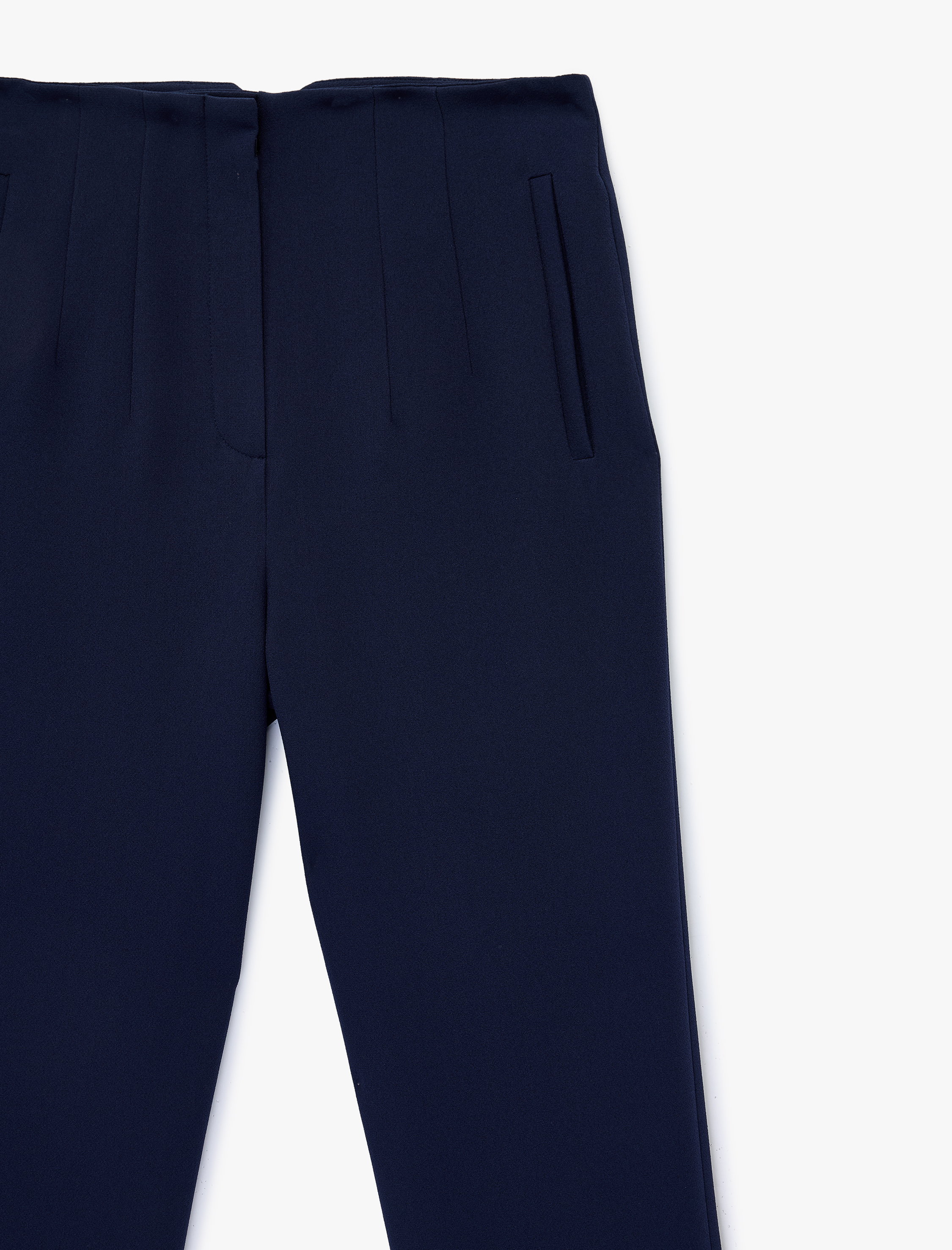   Yüksek Bel Cepli Cigarette Kumaş Pantolon