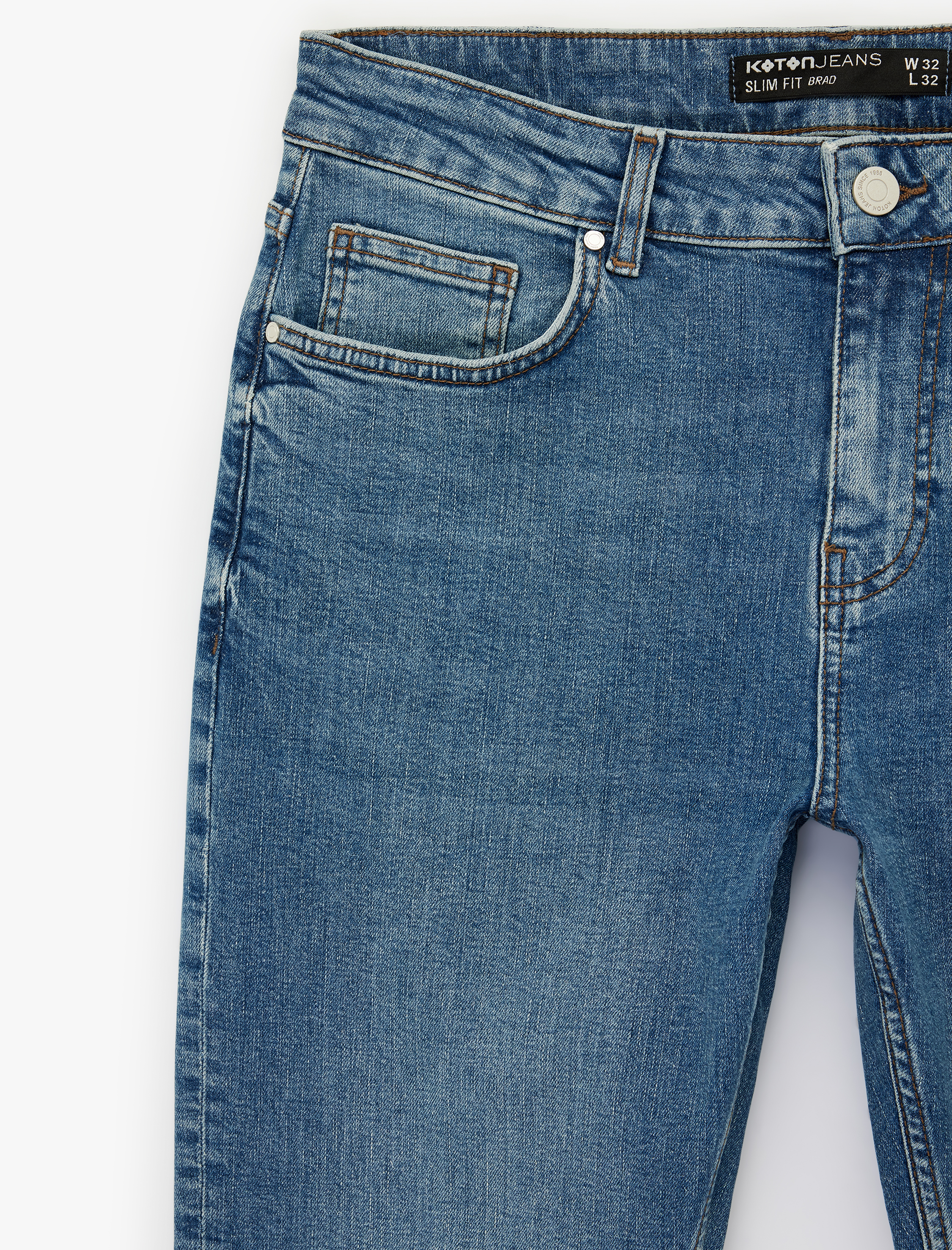   Normal Bel Pamuklu Slim Fit Jean Pantolon - Brad Jean