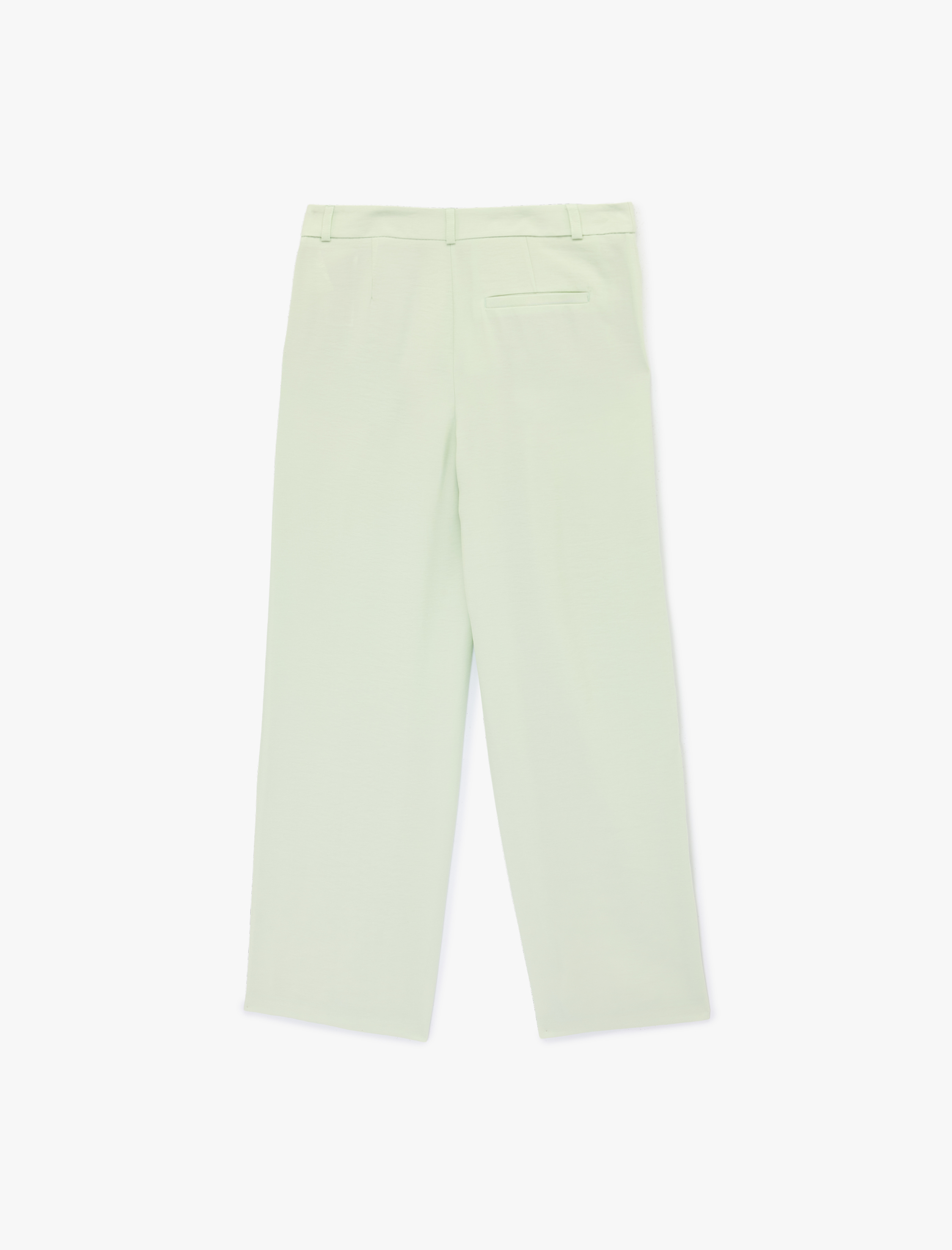   Pile Detaylı Cepli Yüksek Bel Geniş Paça Palazzo Pantolon