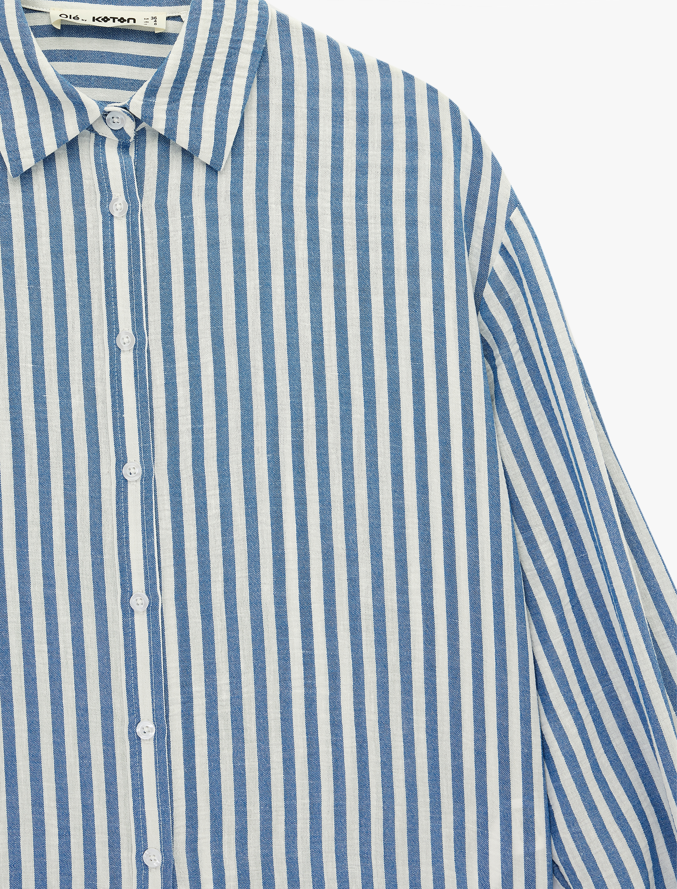   Düğmeli Uzun Kollu Klasik Yaka Oversize Gömlek