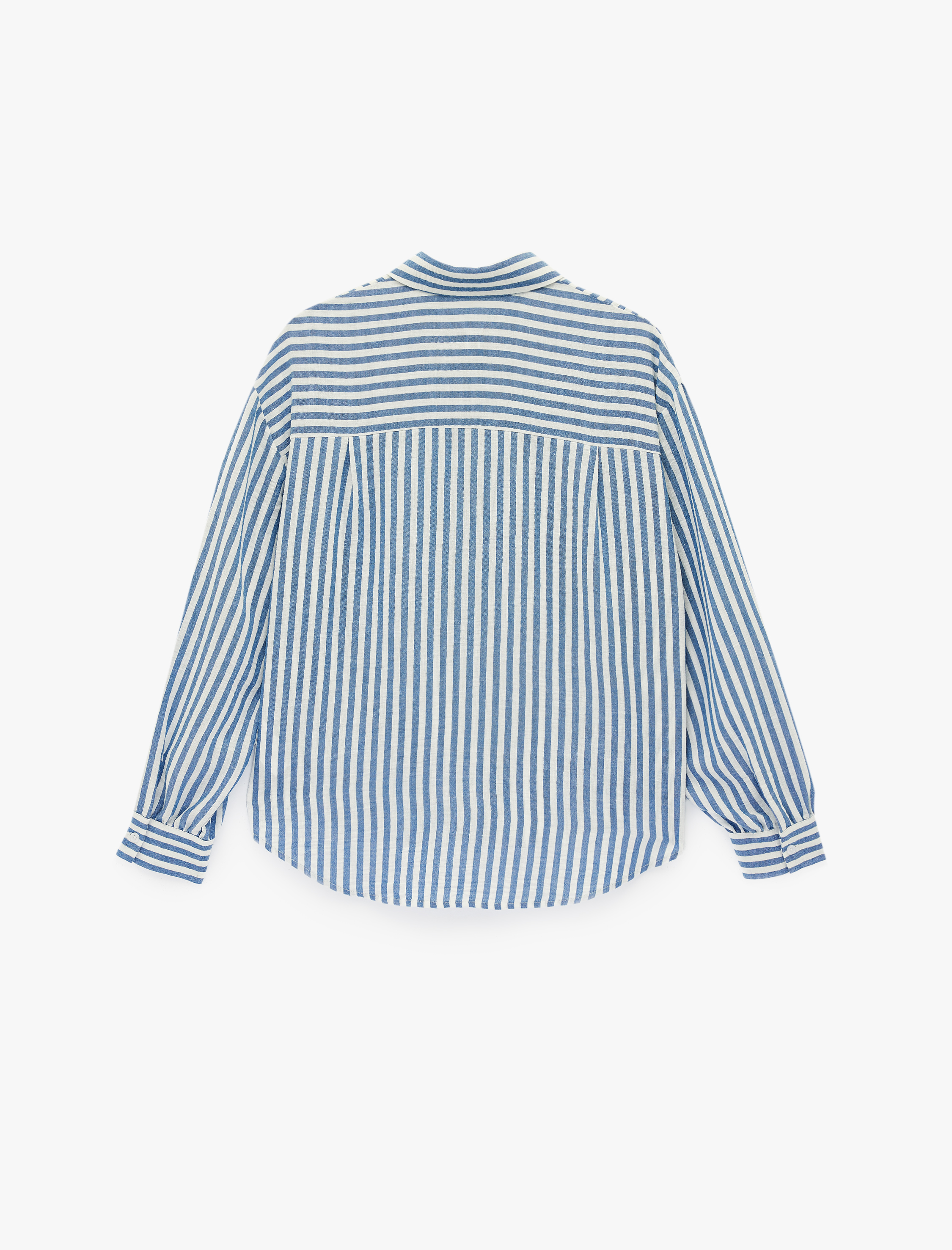   Düğmeli Uzun Kollu Klasik Yaka Oversize Gömlek