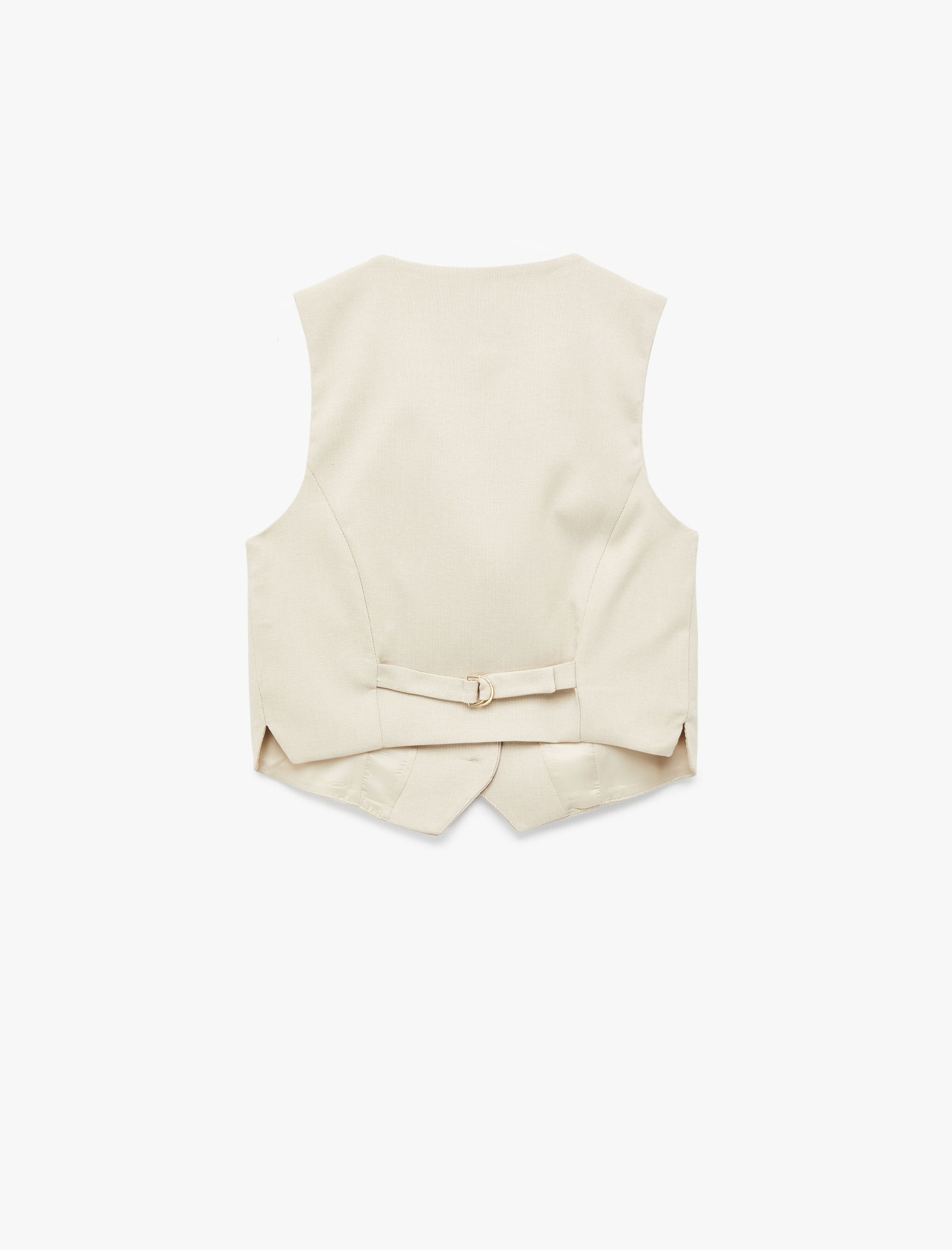   Düğmeli Viskon Karışımlı Kolsuz V Yaka Yelek