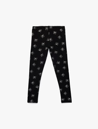 Pamuklu Dar Kalıp Kurdele Baskılı Tayt