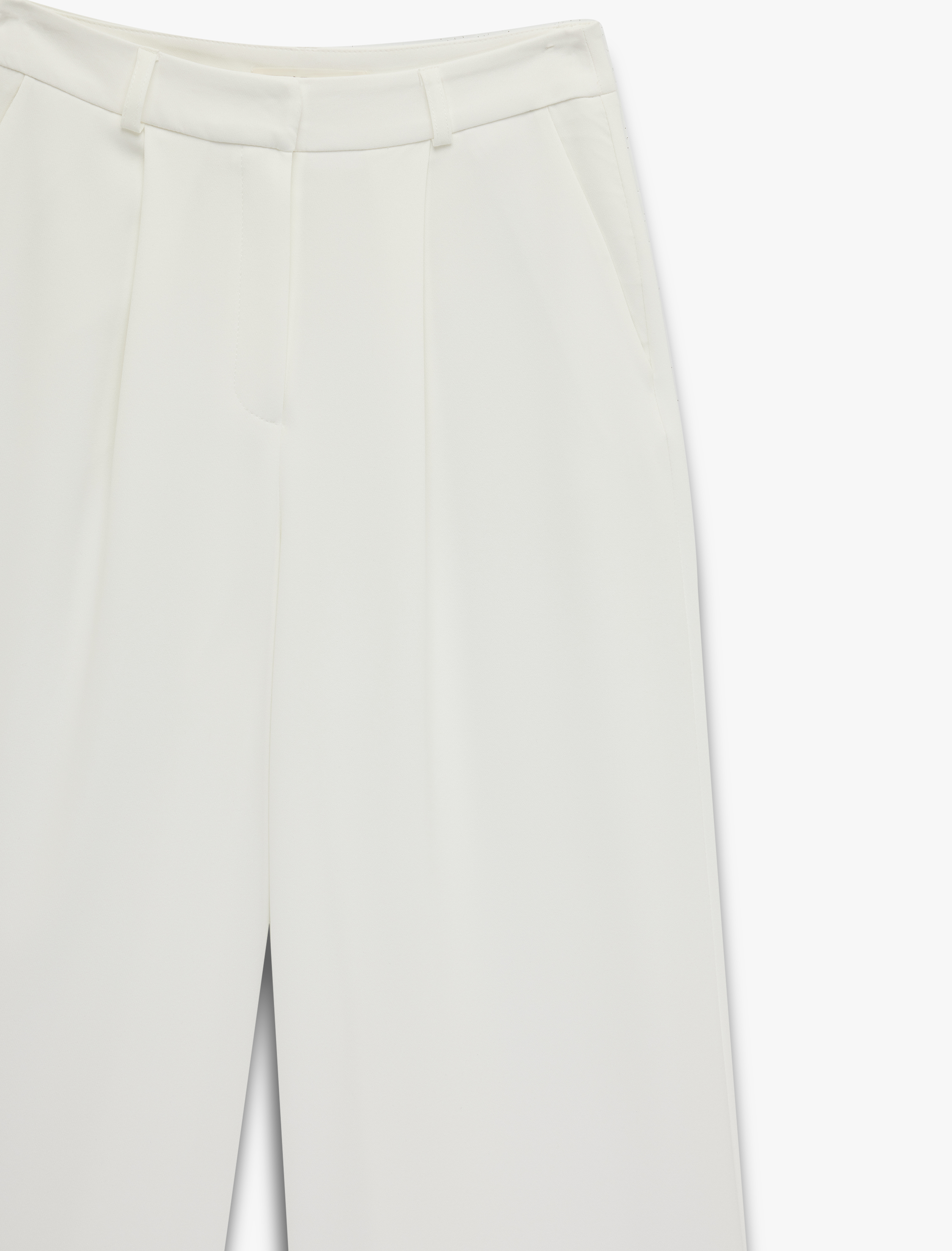   Krep Kumaş Cepli Yüksek Bel Geniş Paça Palazzo Pantolon