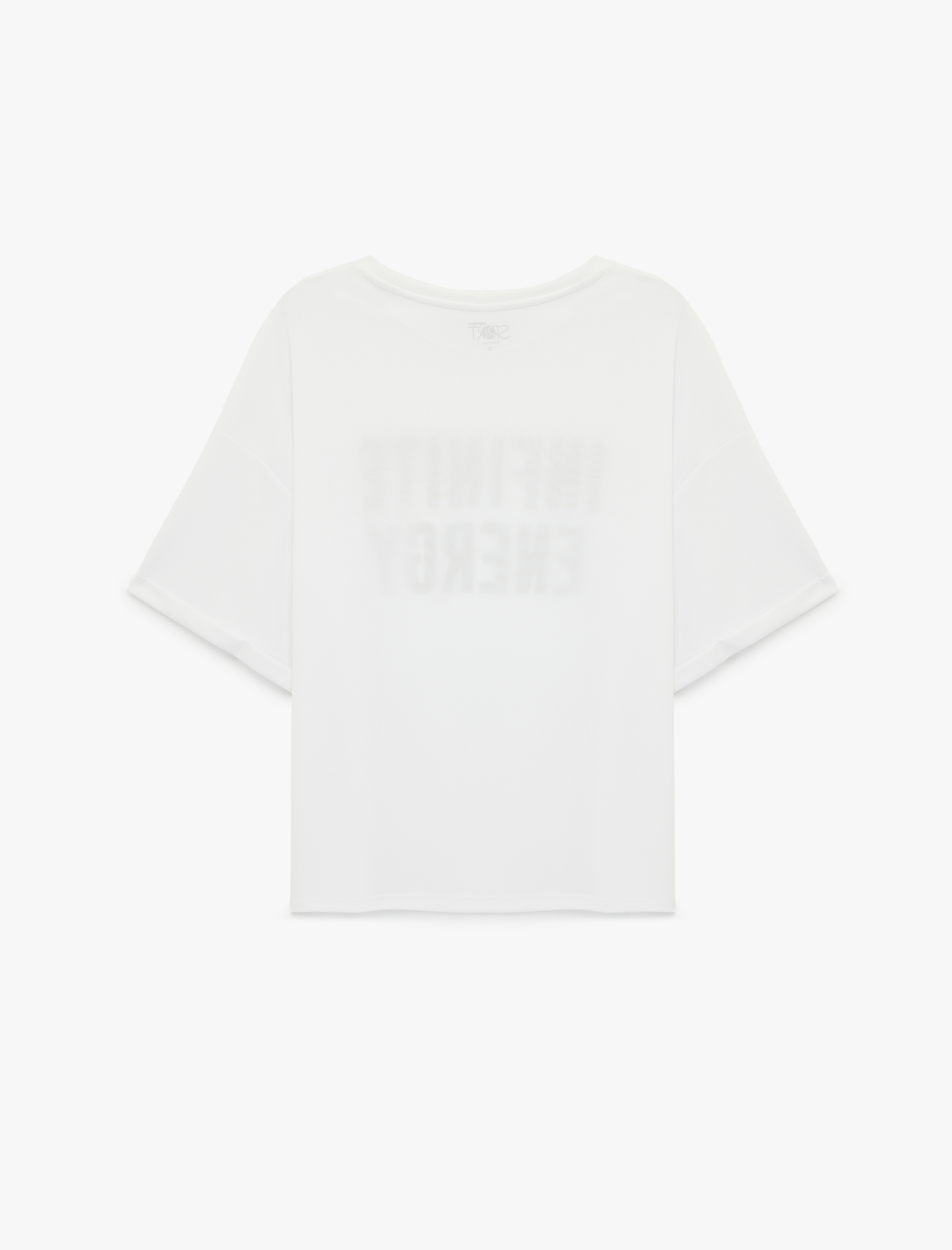   Yarım Kollu Bisiklet Yaka Baskılı Oversize Spor Tişört