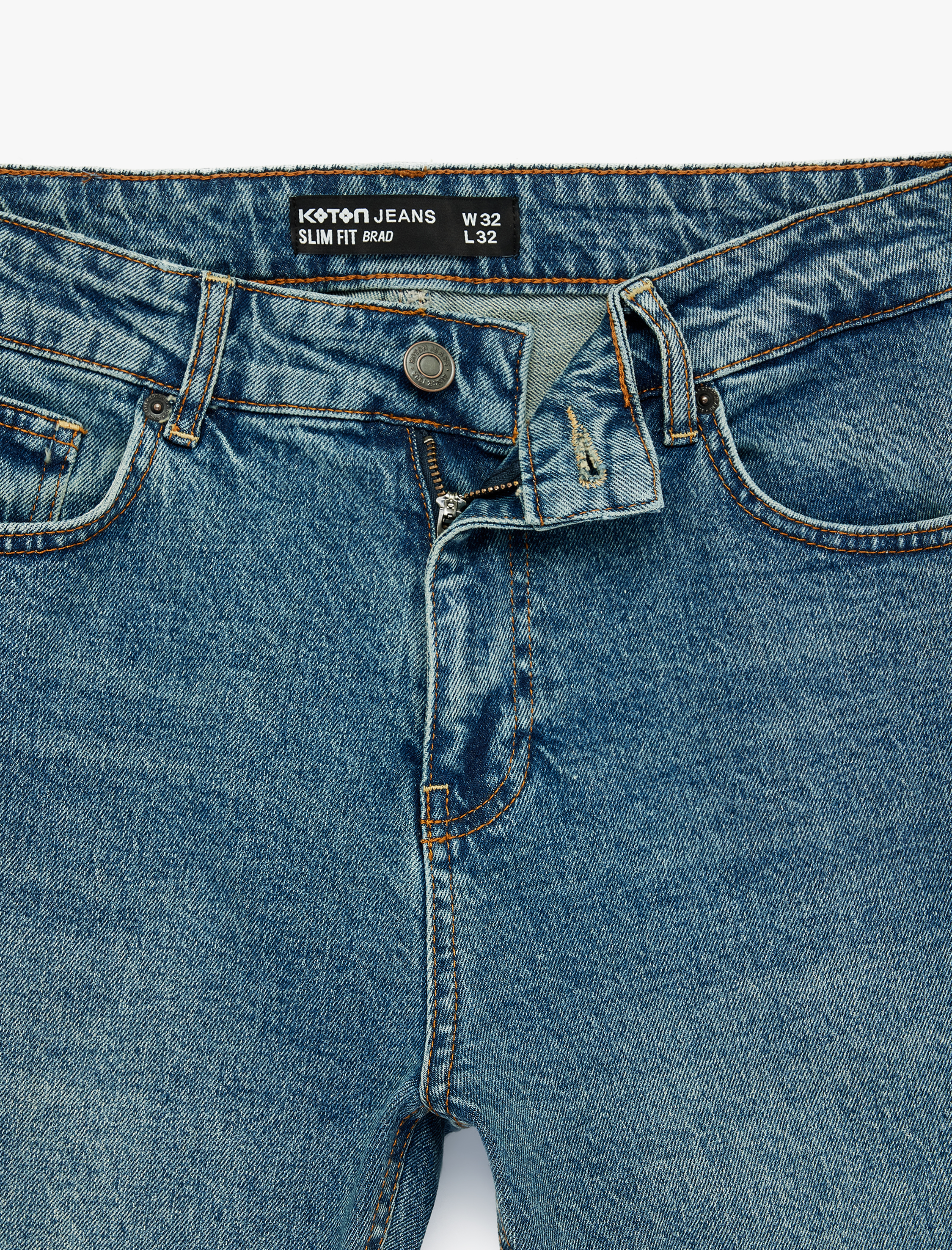   Pamuklu Normal Bel Slim Fit Jean Pantolon - Brad Jean