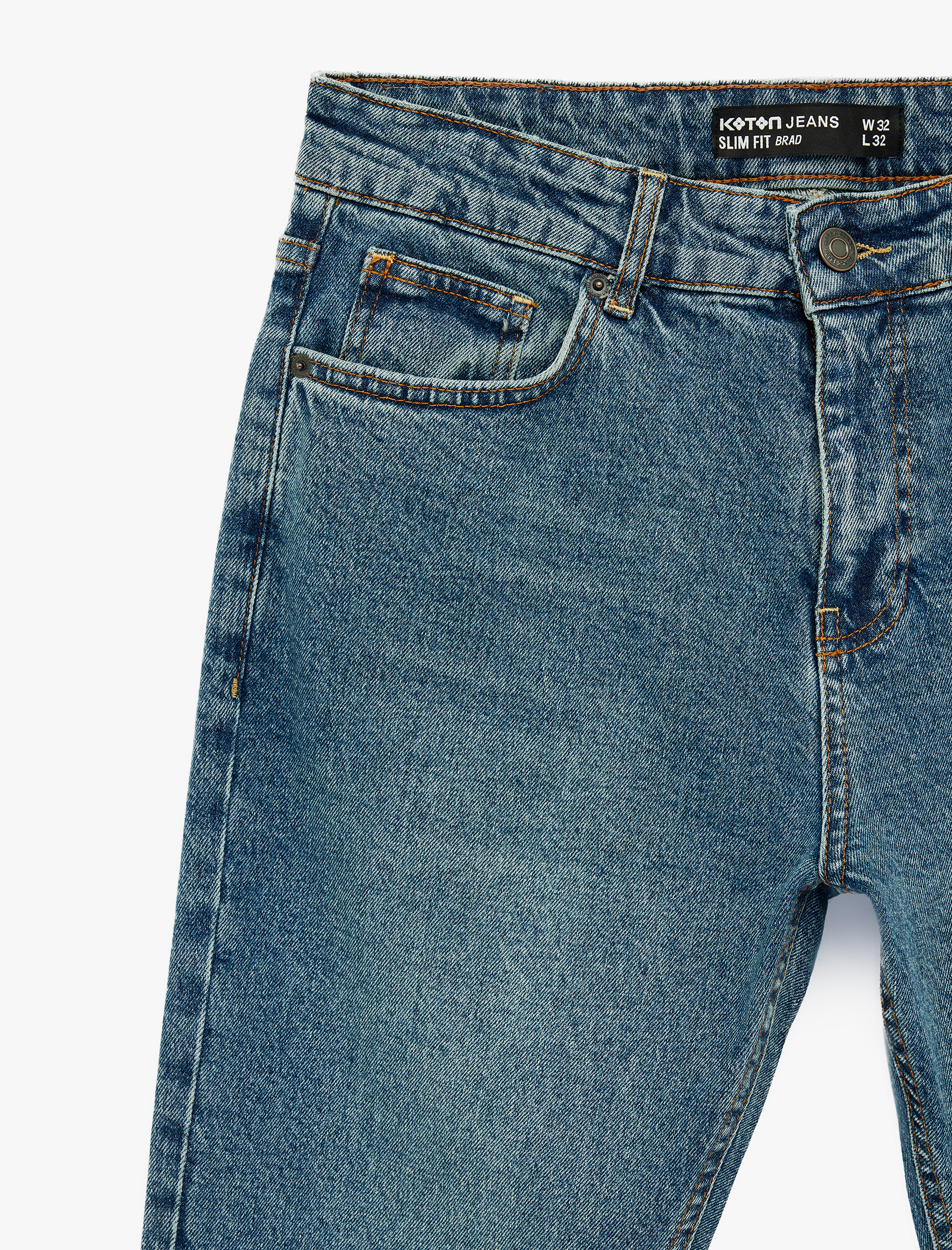   Pamuklu Normal Bel Slim Fit Jean Pantolon - Brad Jean