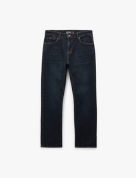 Normal Bel Cepli Pamuklu Straight Fit Jean Pantolon - Mark Jean