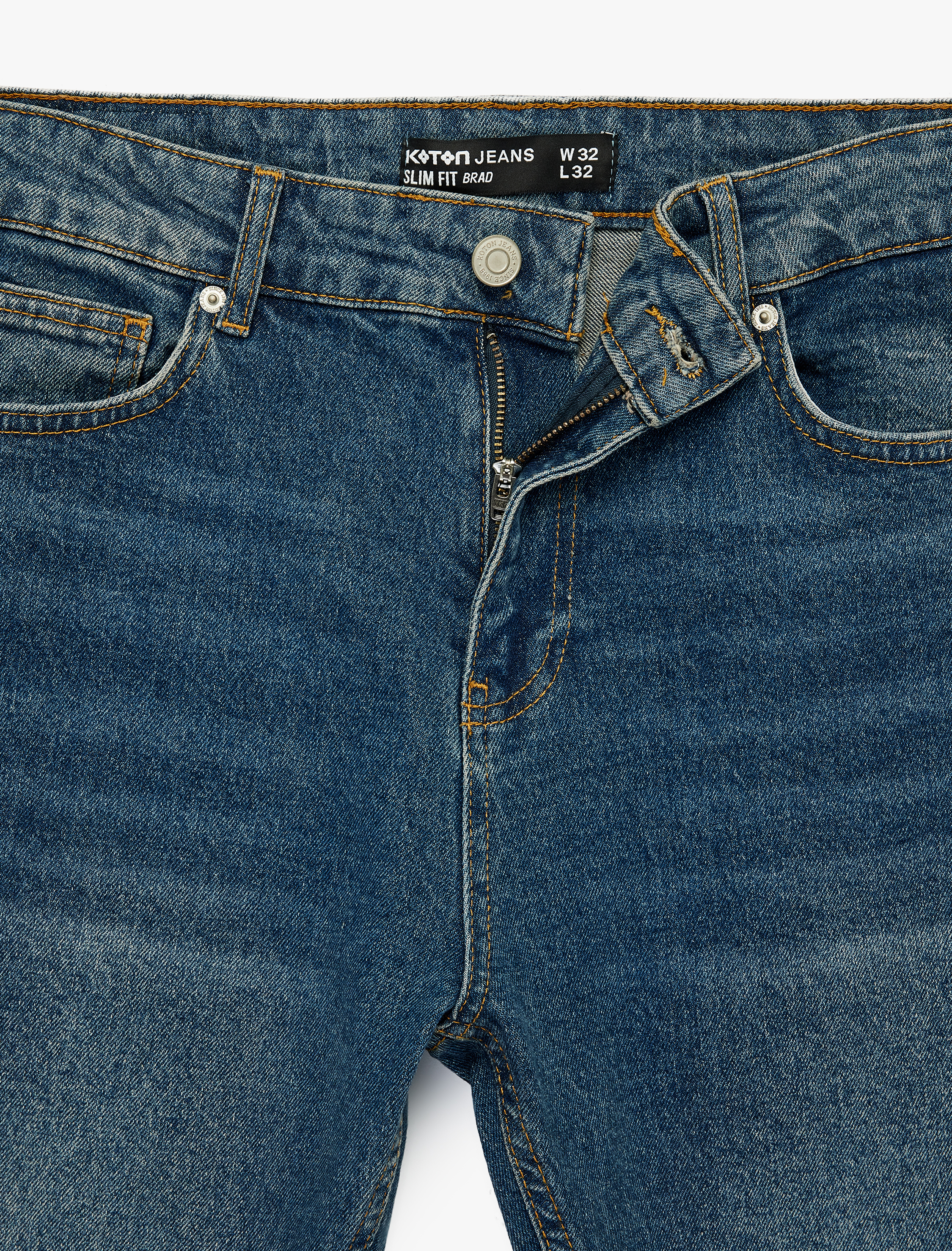   Pamuklu Normal Bel Slim Fit Jean Pantolon - Brad Jean