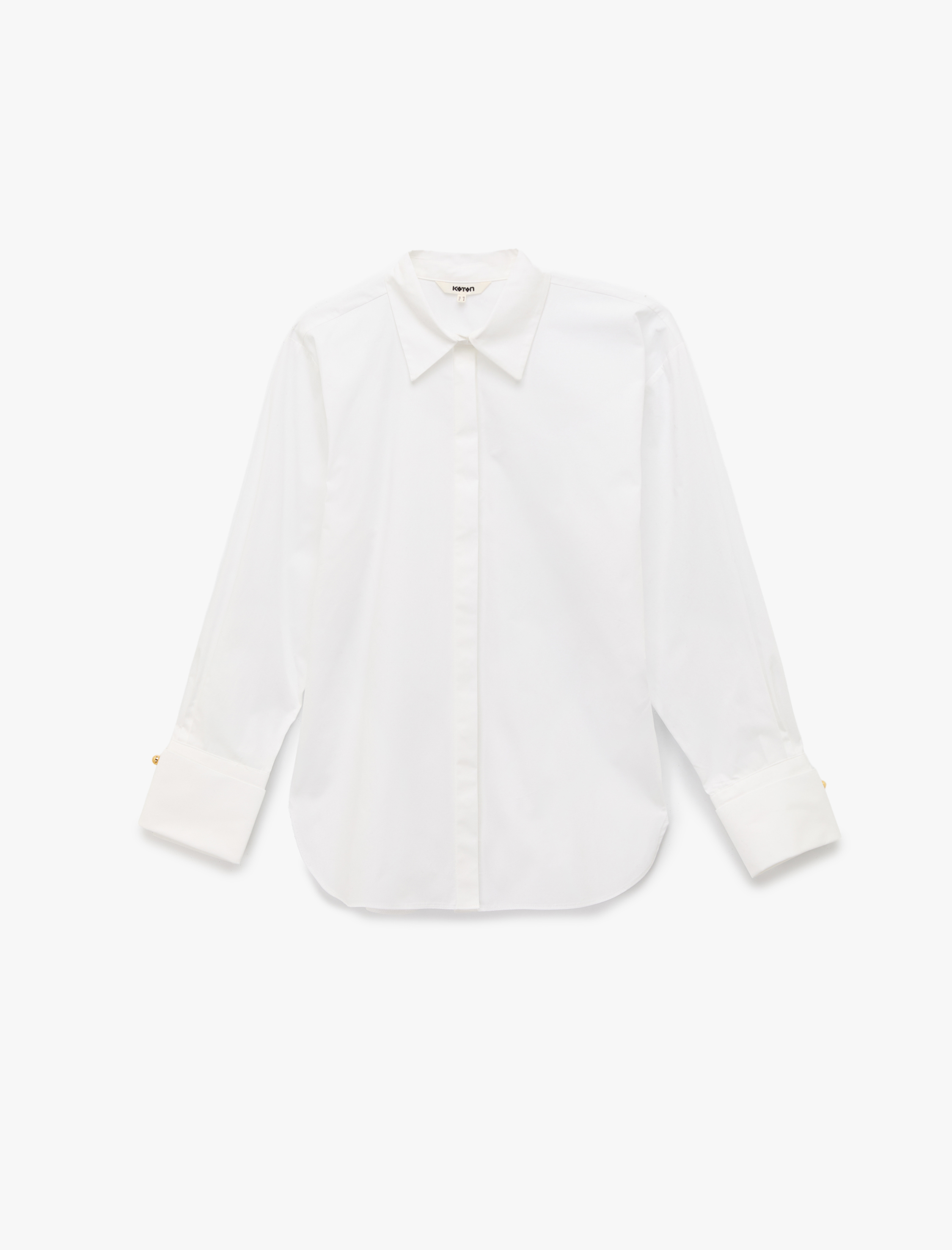   Rahat Kalıp Uzun Kollu Kol Düğmesi Detaylı Poplin Gömlek