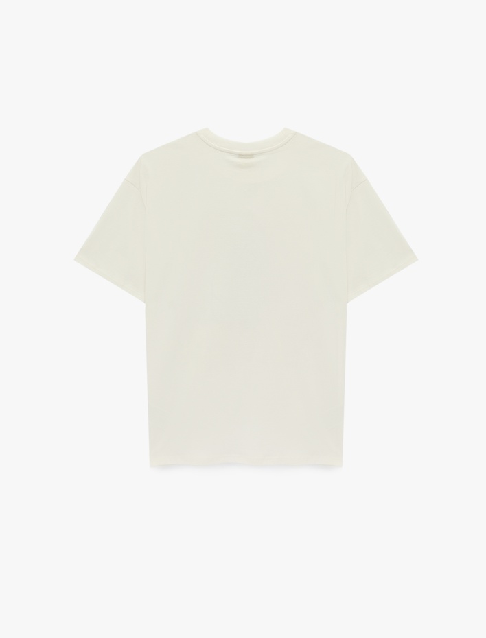  Stitch Lisanslı Kısa Kollu Bisiklet Yaka Oversize Baskılı Tişört