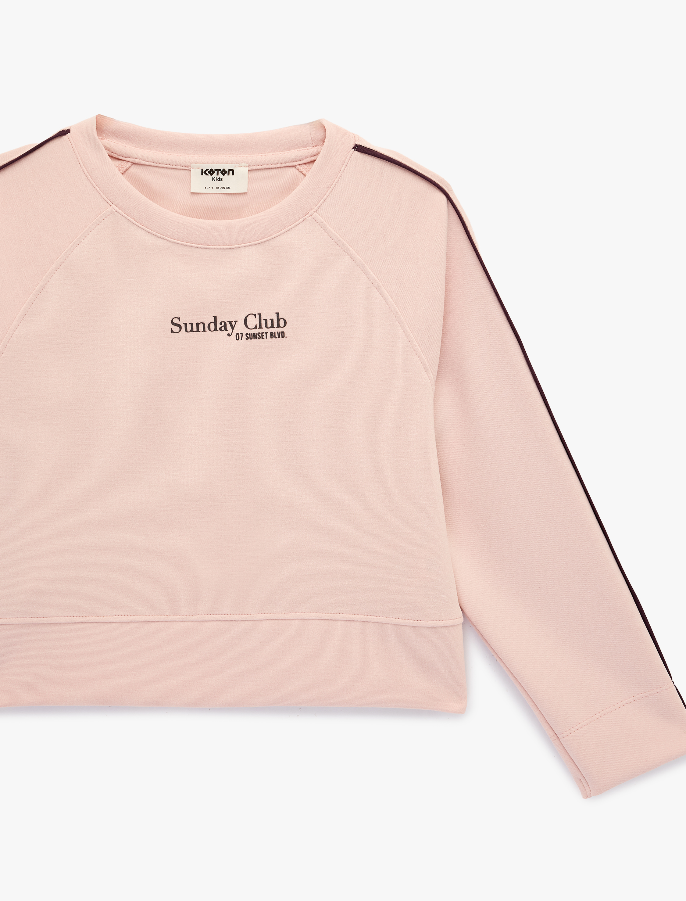  Kız Çocuk Viskon Karışımlı Biyeli Uzun kollu Bisiklet Yaka Modal Baskılı Sweatshirt