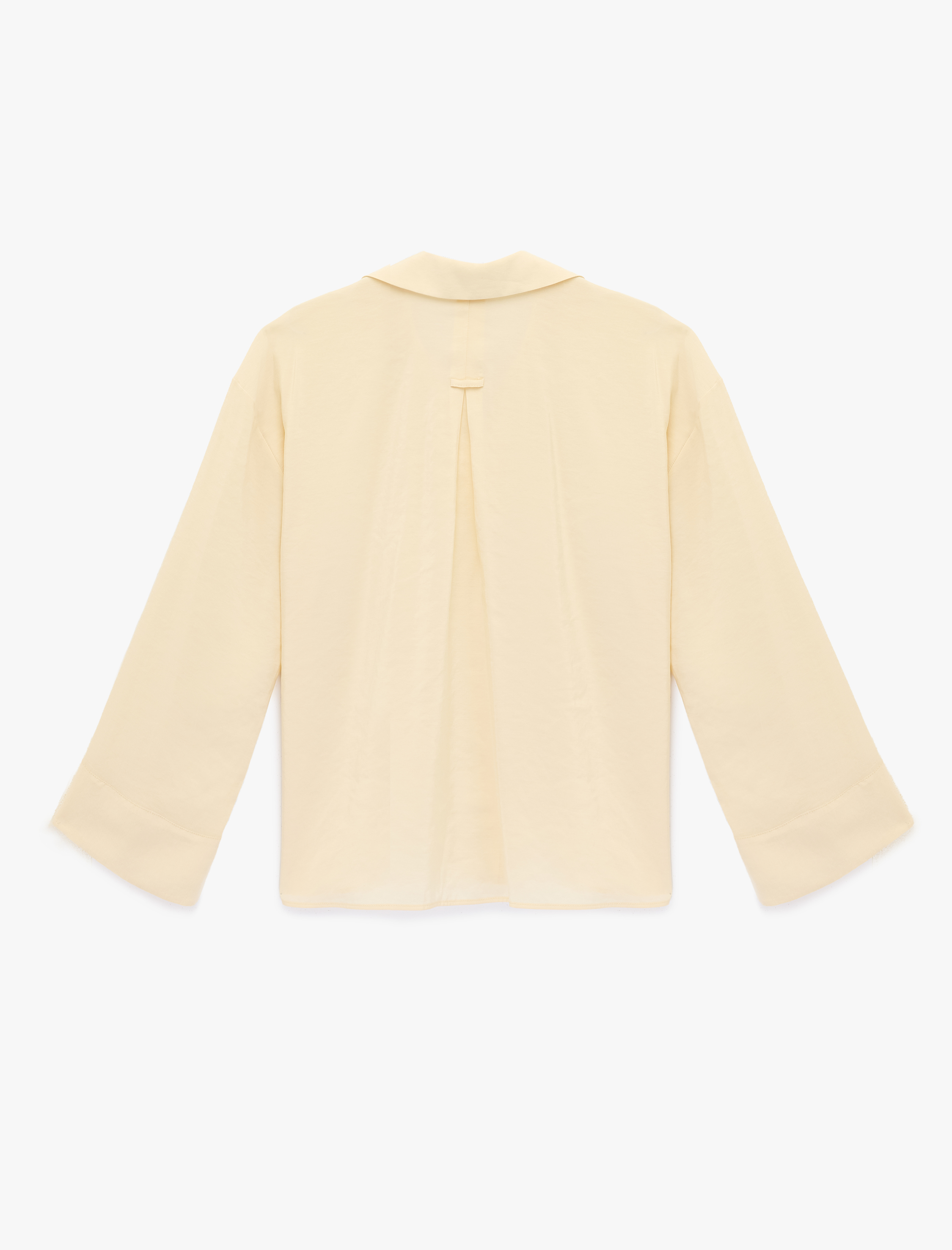   Viskon Karışımlı Klasik Yaka Uzun Geniş Kollu Oversize Gömlek