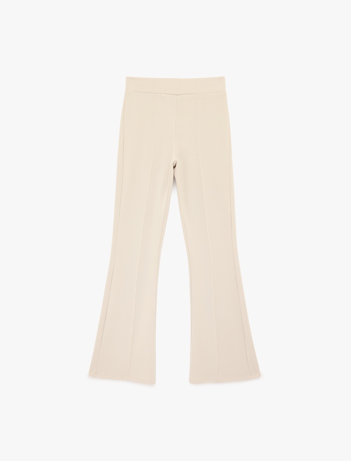  Dikiş Detaylı Modal Karışımlı İspanyol Paça Eşofman Altı