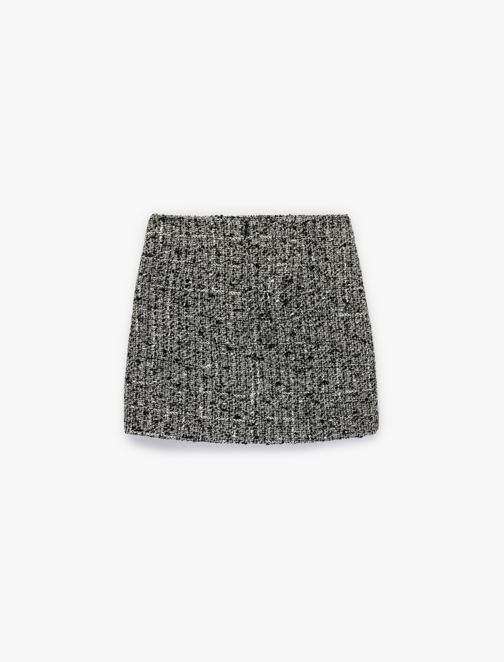  Slim Fit A Kesim Mini Tüvit Etek