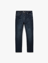 Normal Bel Pamuklu Slim Fit Jean Pantolon - Brad Jean