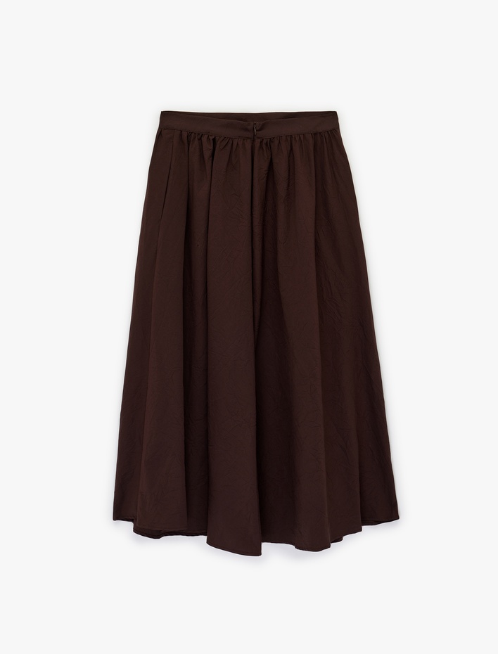  Normal Bel Rahat Kalıp A Kesim Uzun Pileli Etek