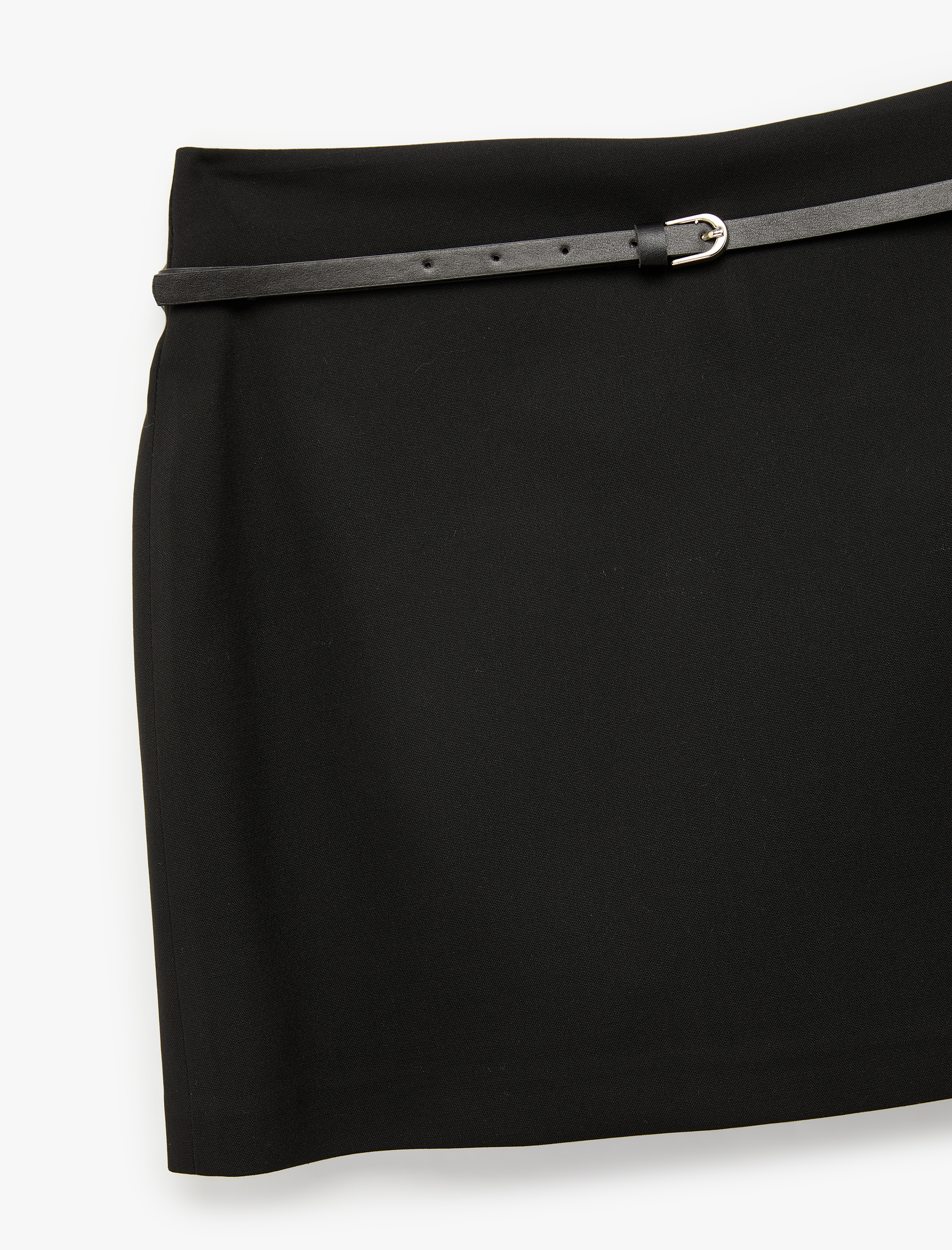   Standart Bel Kemerli Şortlu Mini Etek