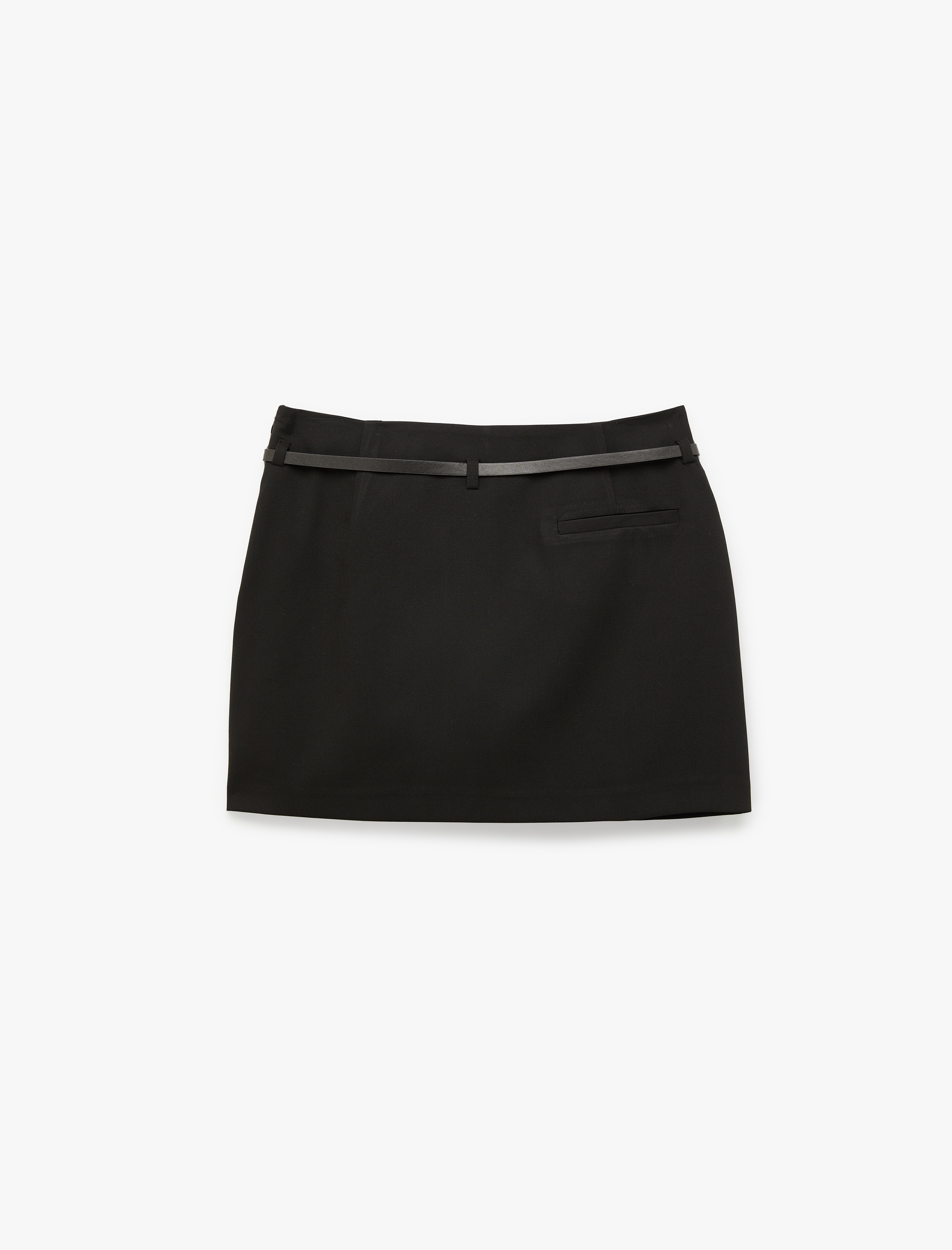   Standart Bel Kemerli Şortlu Mini Etek